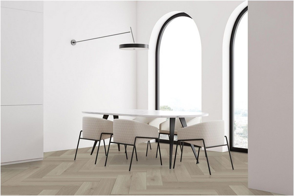 Klick Vinyl Herringbone Eiche grau-beige