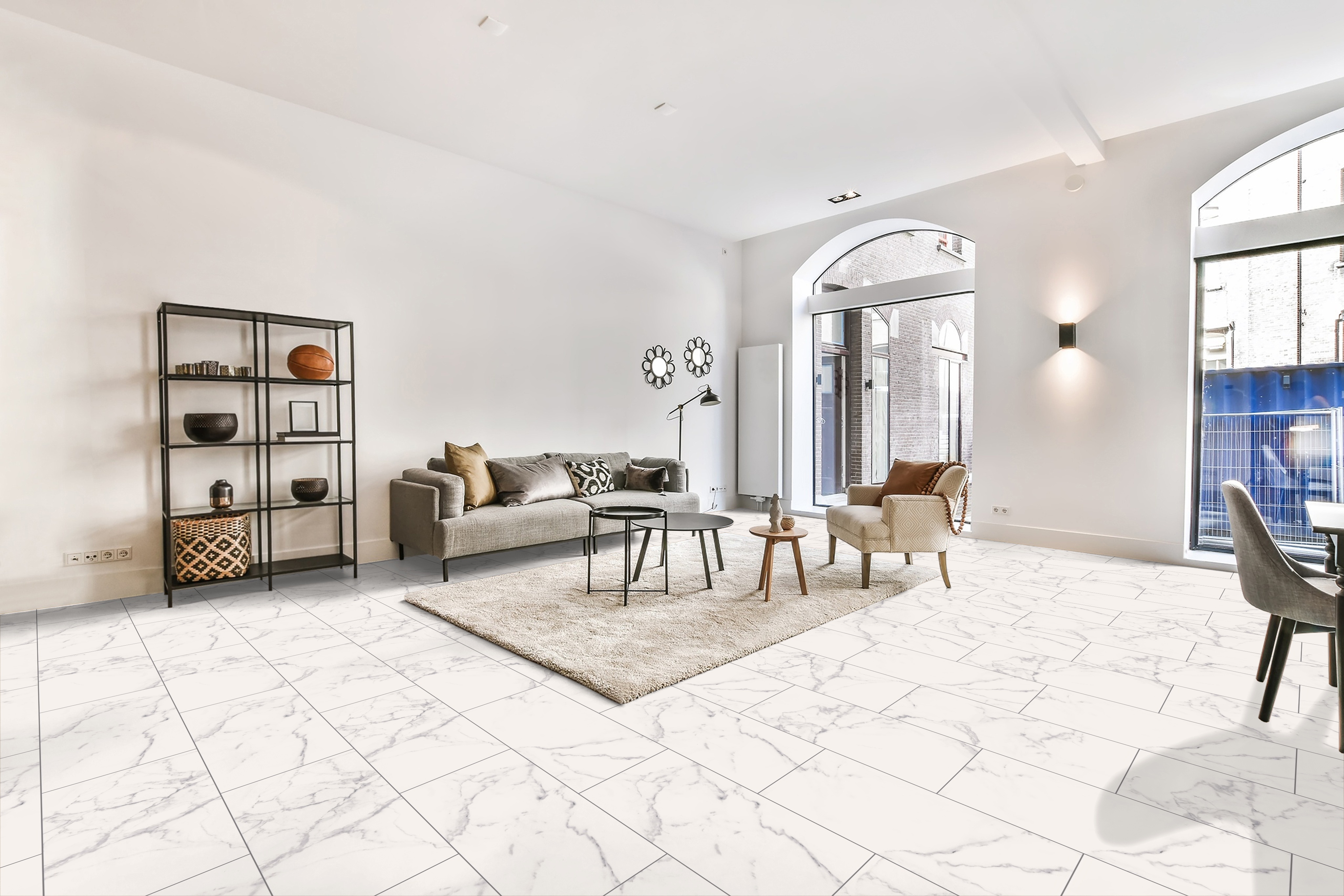 Klick Vinyl Carrara Weiß – Heller Vinylboden in Marmoroptik