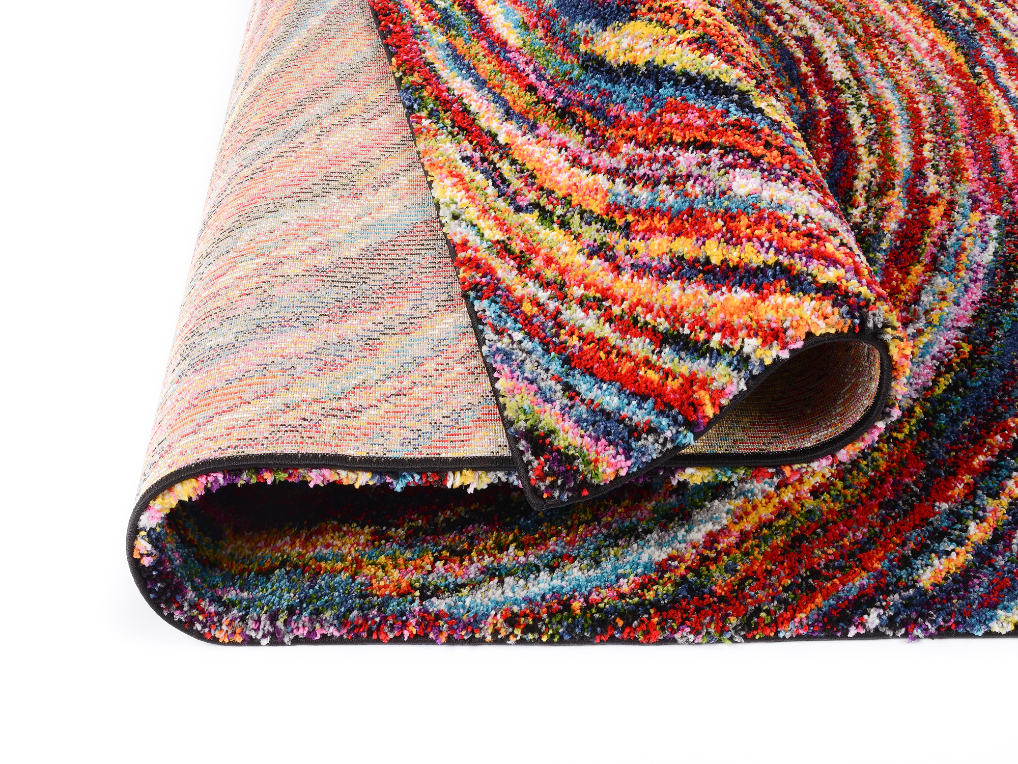 Sixteen Round Hochflor Teppich multicolor