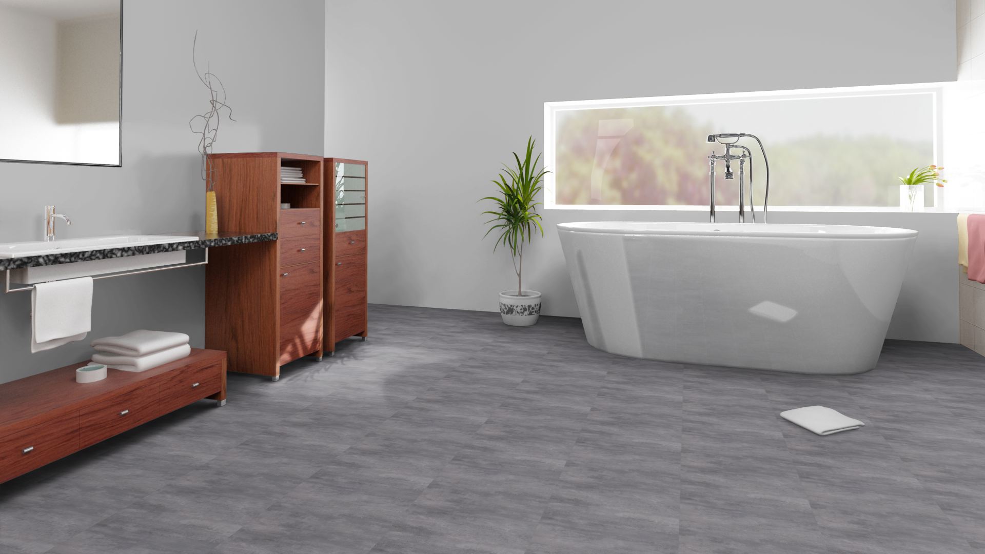 Klick Vinyl Zement grau