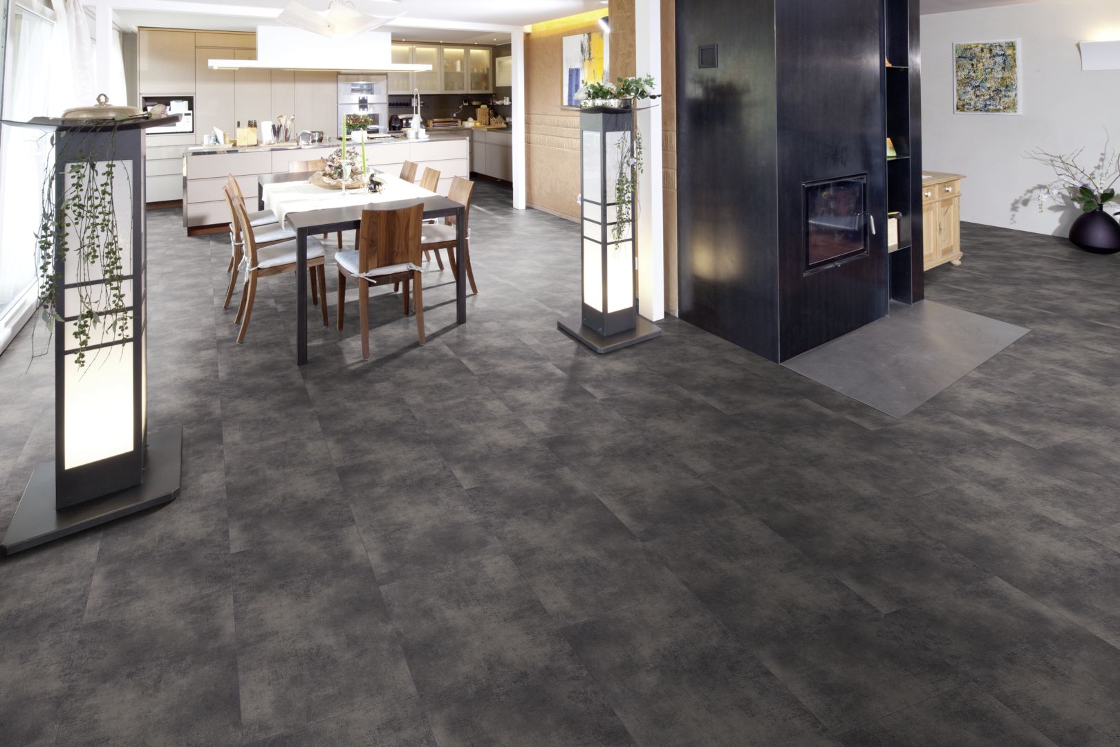 Klebe Vinyl Beton dunkel