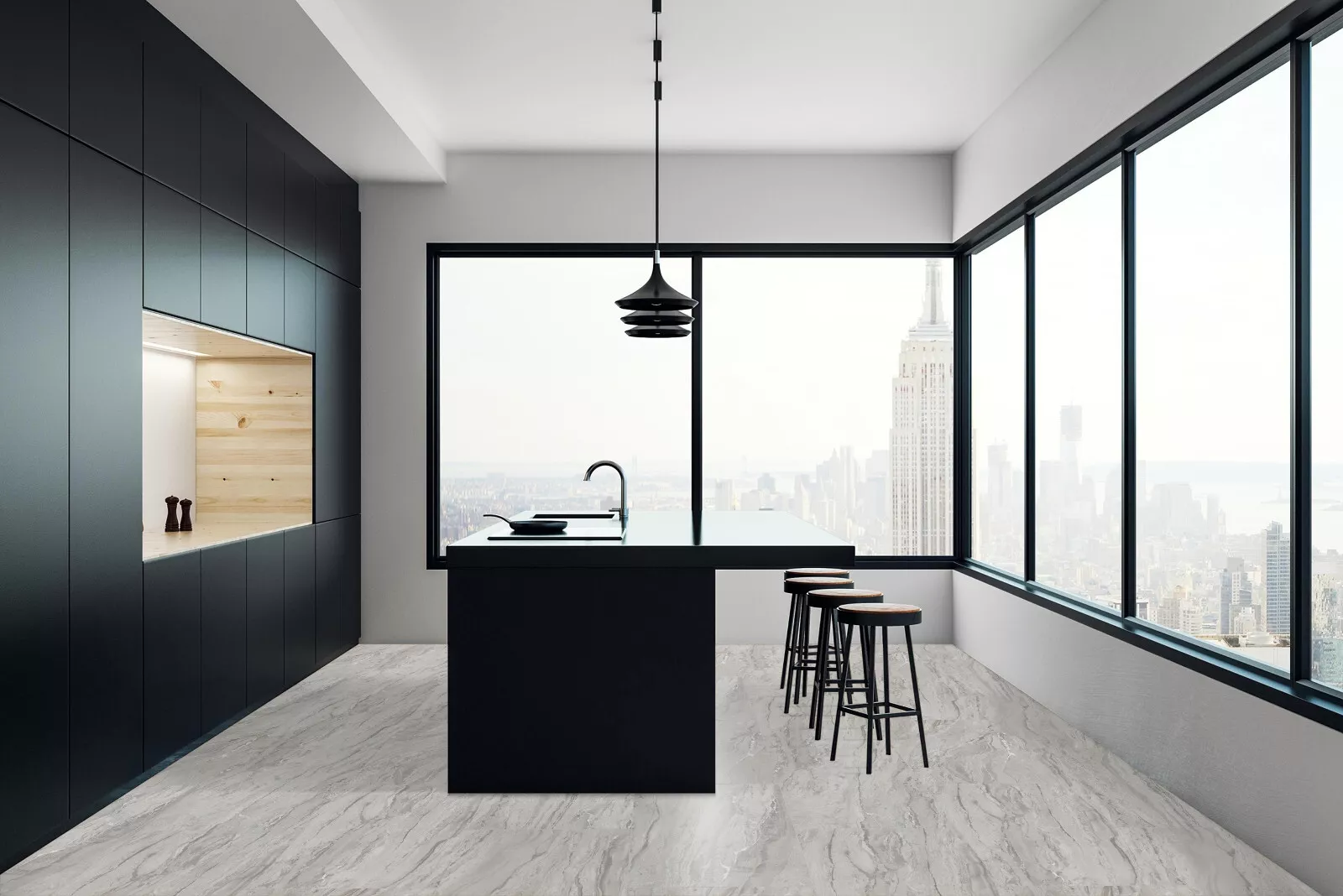Klick Vinyl hochglanz Fliese Marmor beige grau