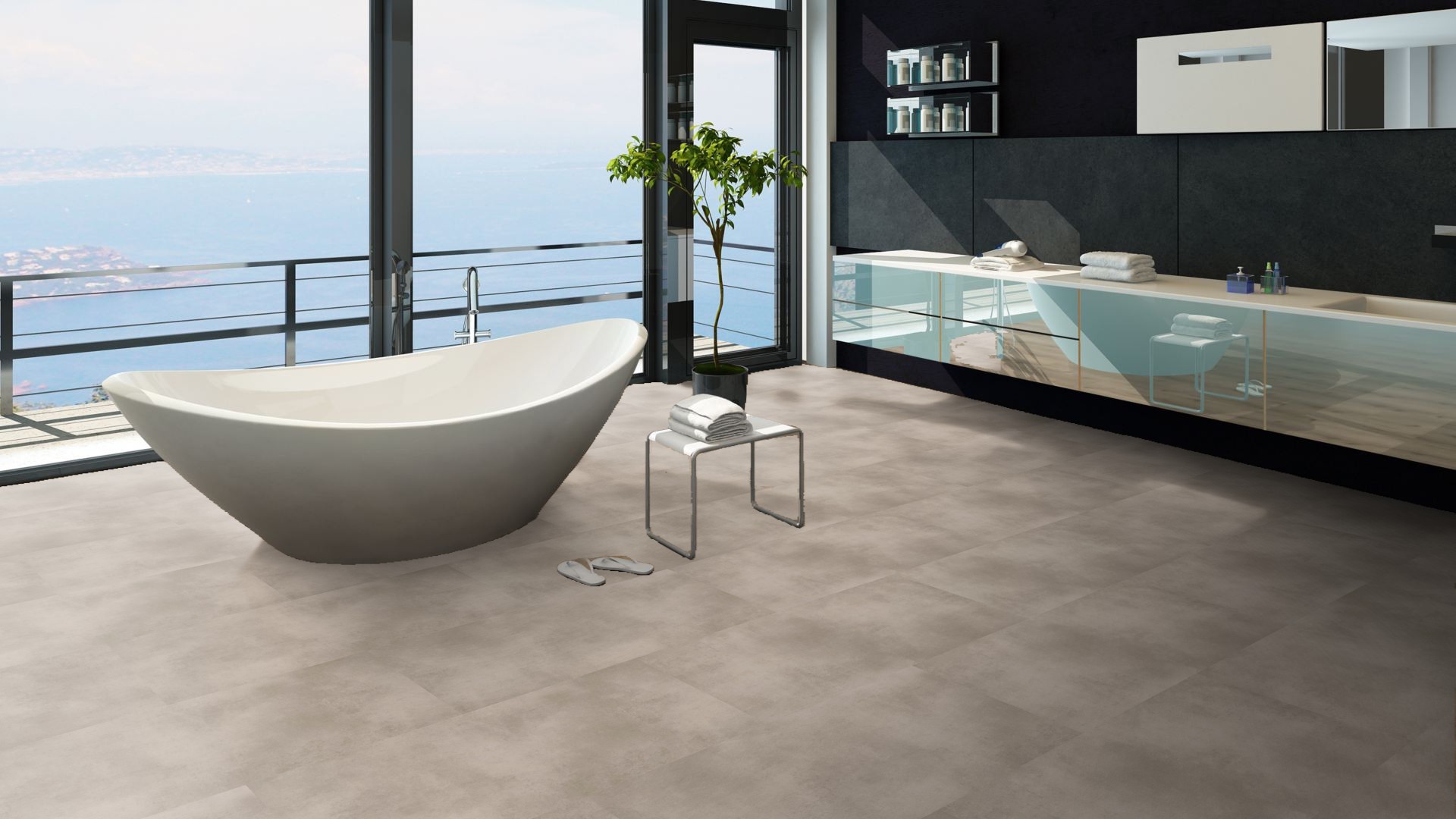 Klick Vinyl Sandstein Beige – Designboden in Beige