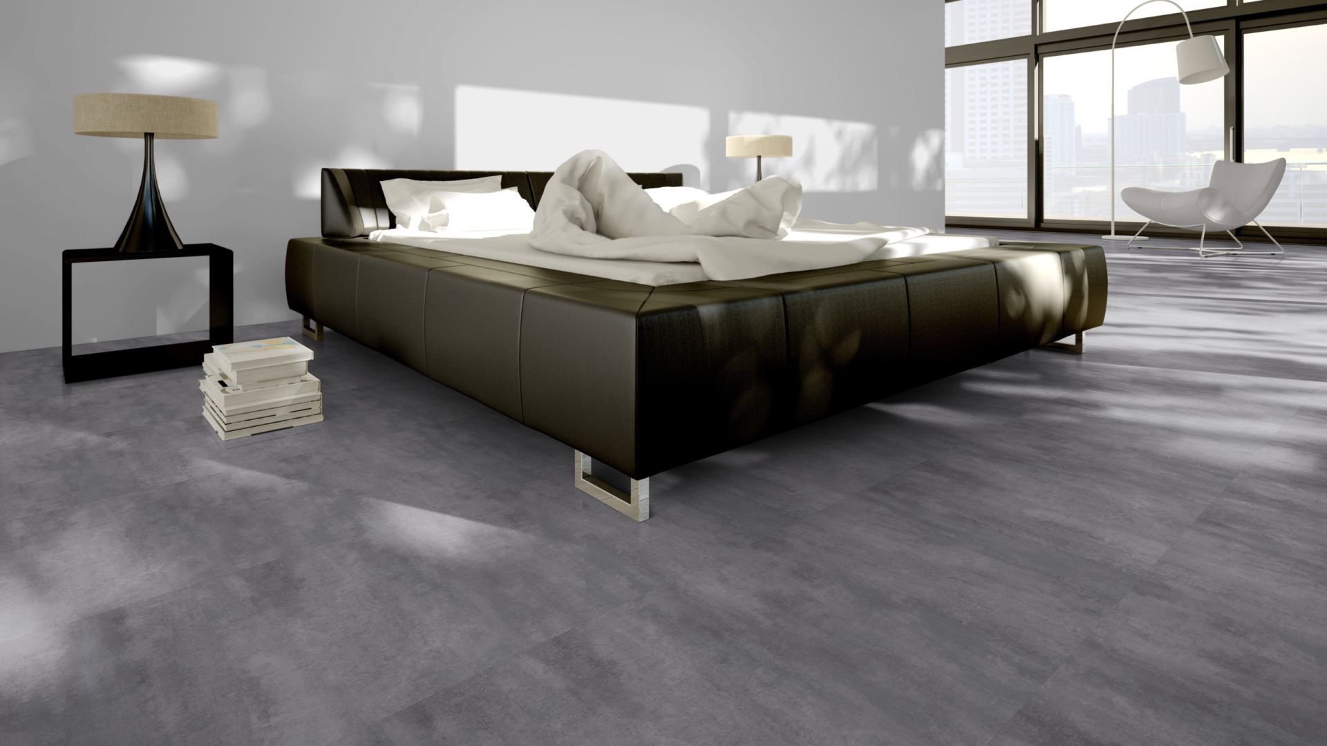 Klick Vinyl Zement grau