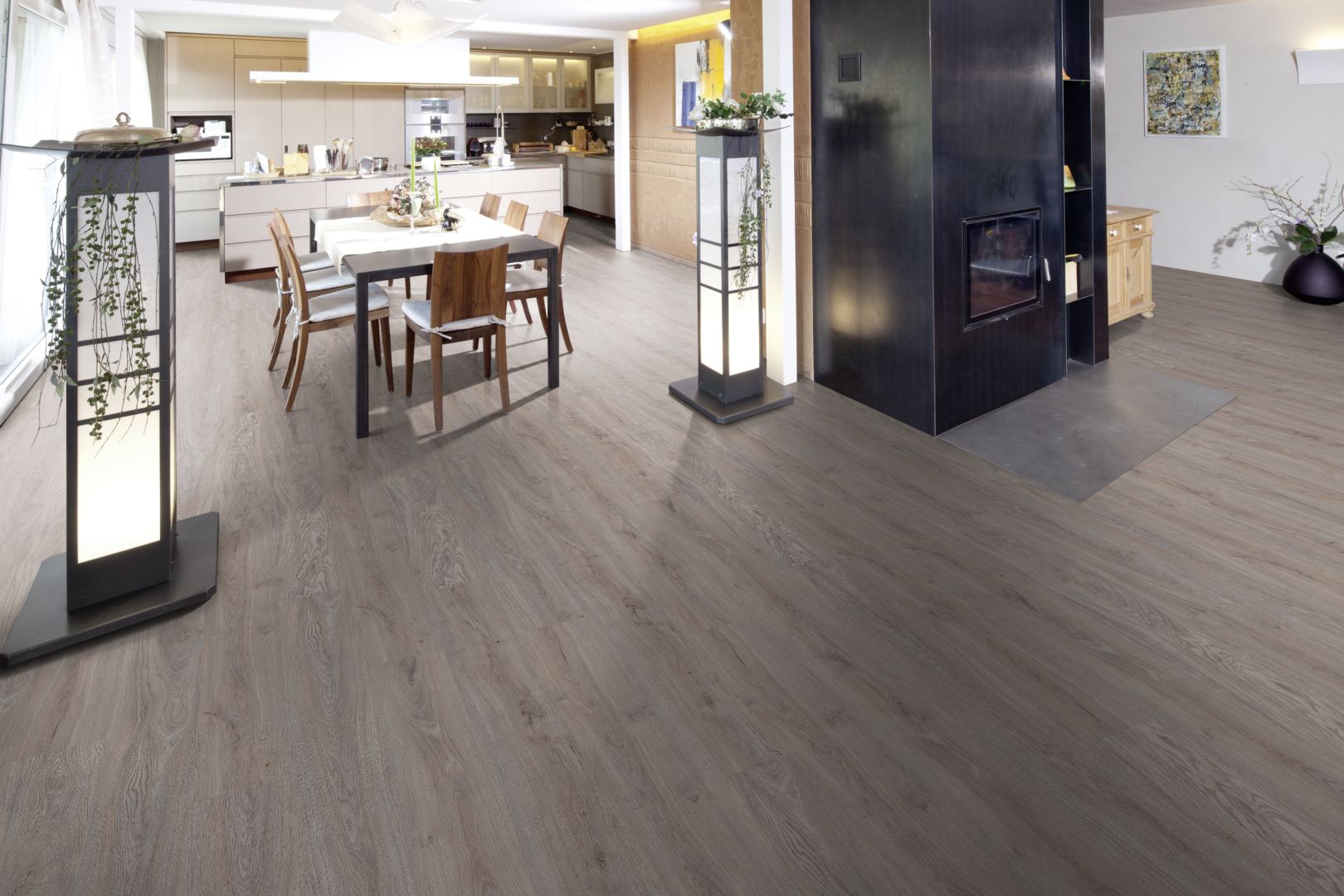 Klick Vinyl Eiche grau-beige