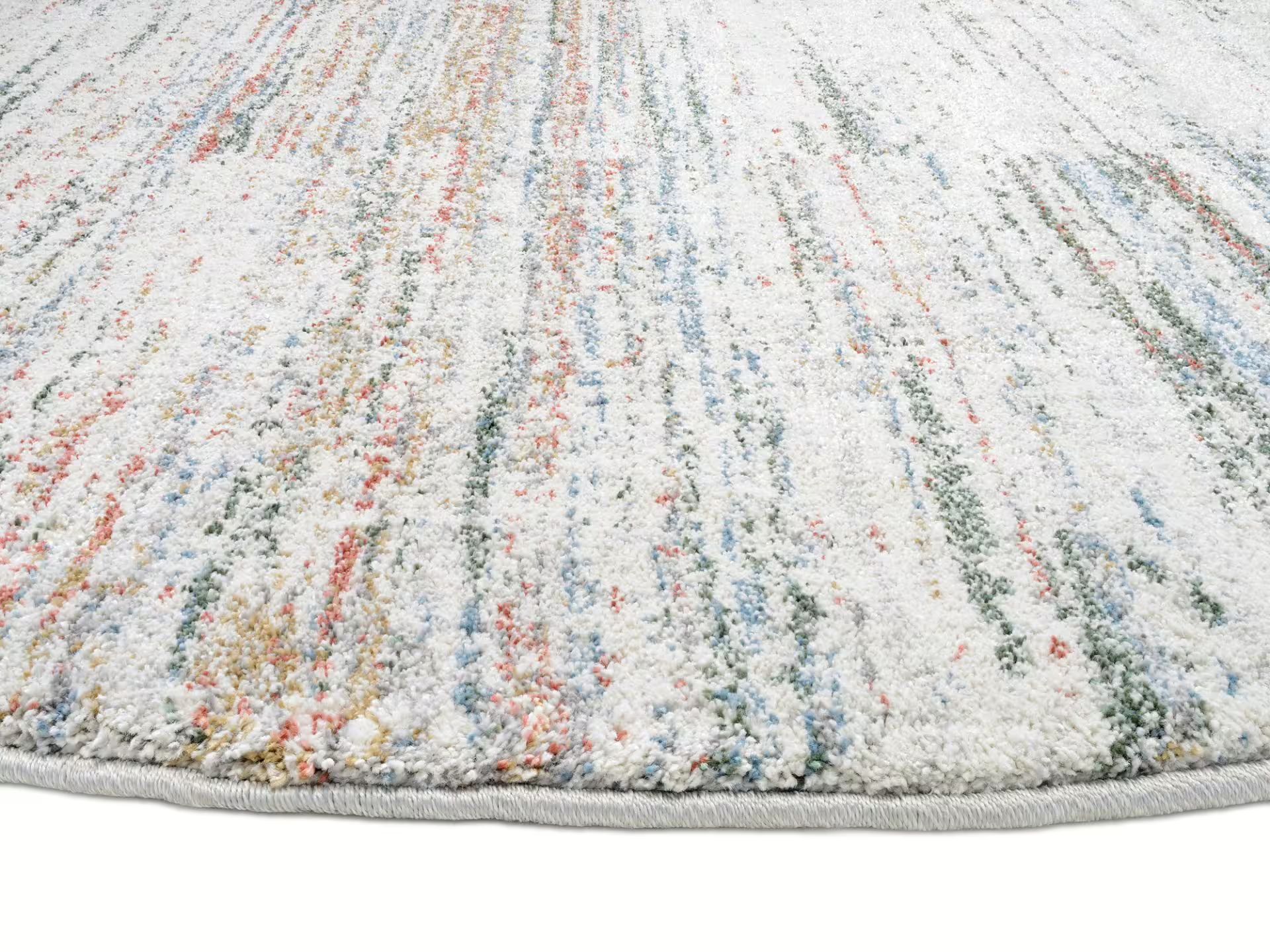 Karo Teppich rund multicolor