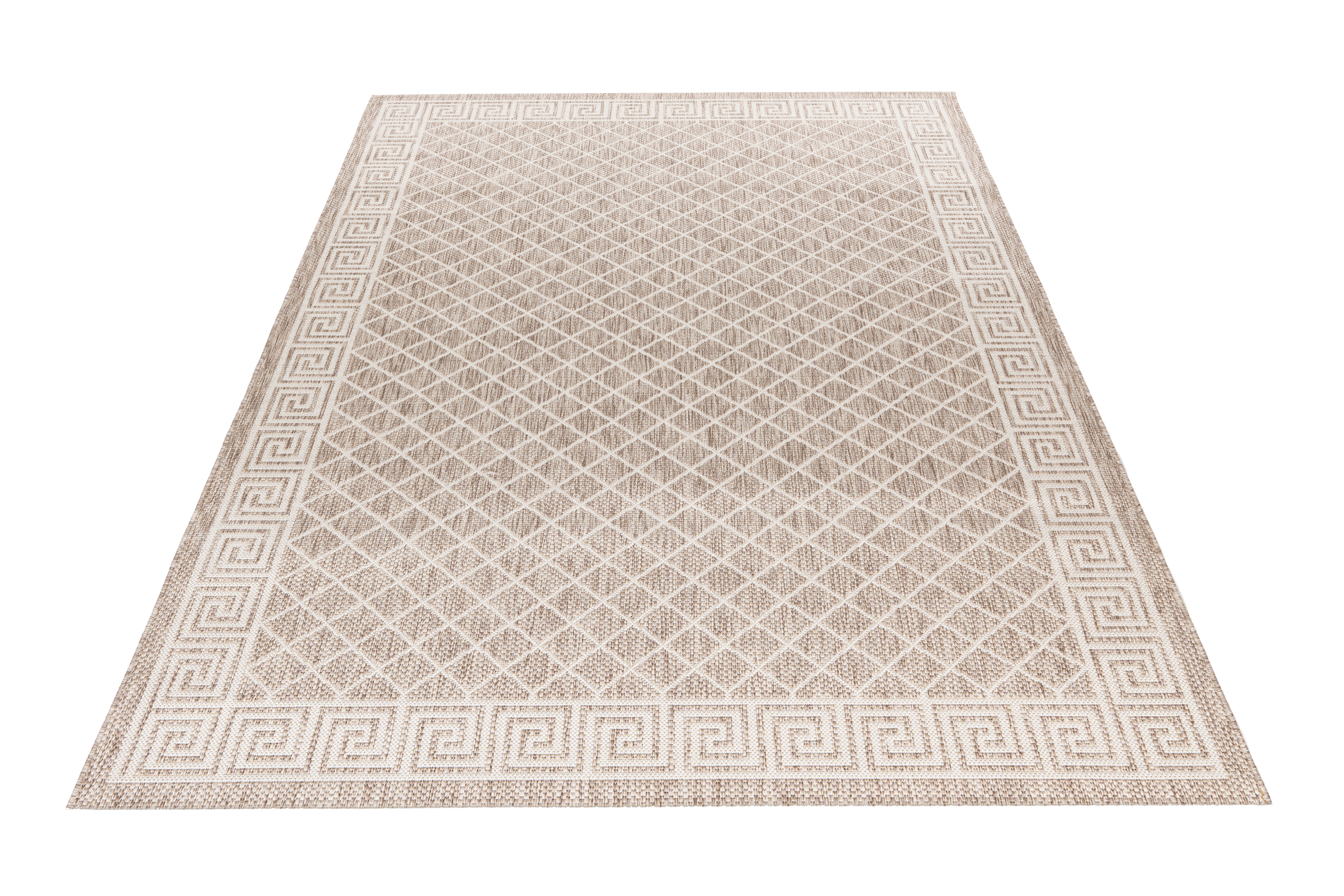 Bordüren Flachweb In-& Outdoor Teppich beige