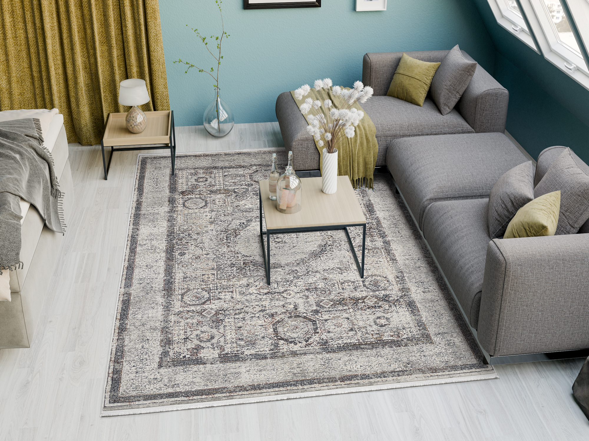 Mystic Bazaar Orientteppich grau-multicolor