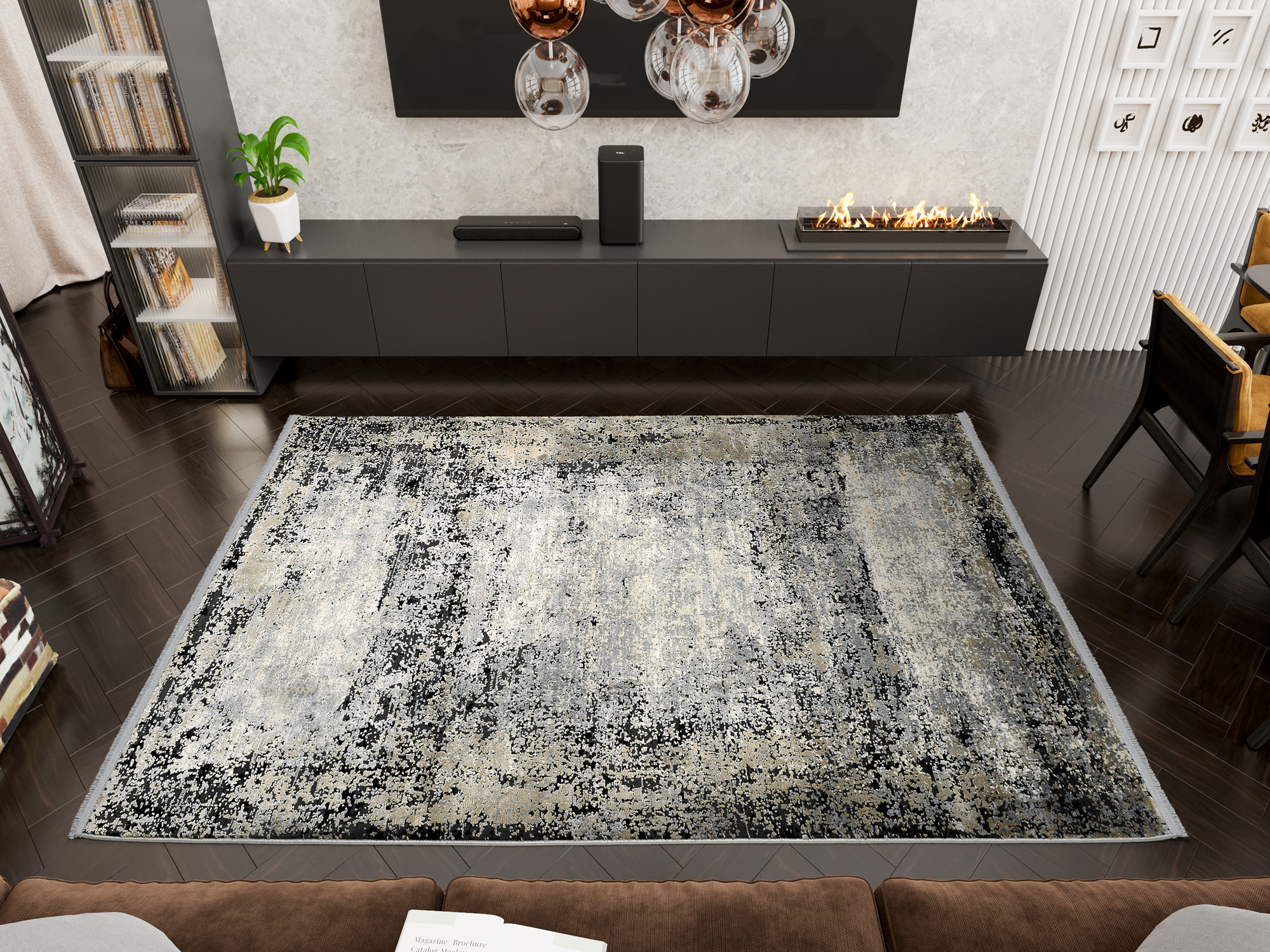 Arcadia Plaza Designer Teppich grau-mix