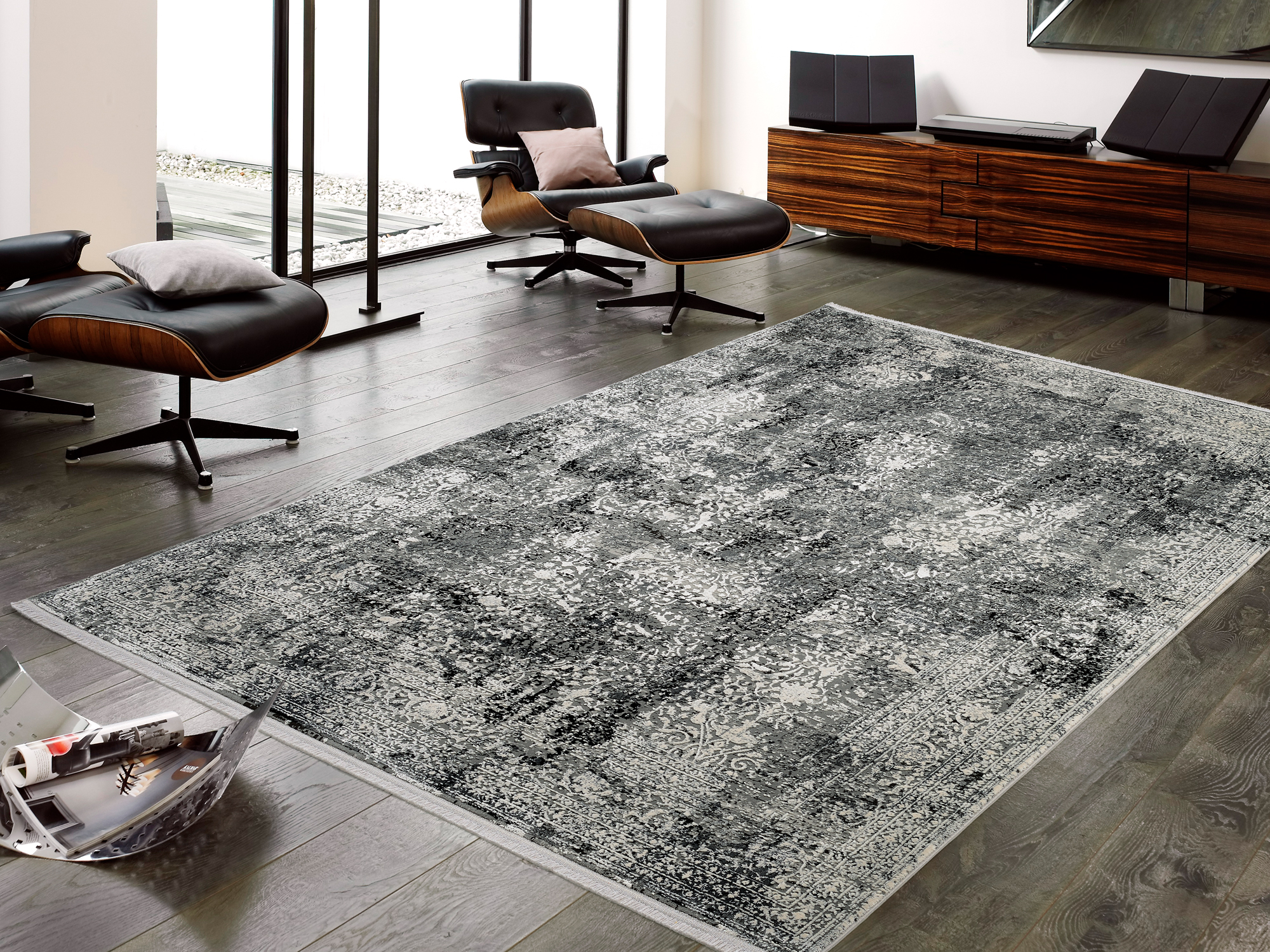 Bestseller Cava Designer Teppich dunkelgrau