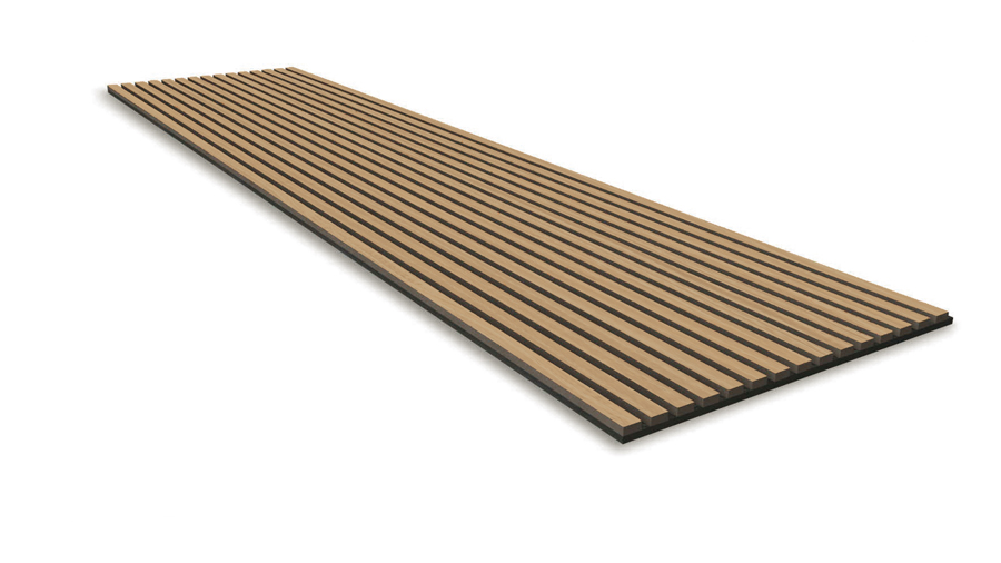 Wandpaneele Akusticpanel Teak 2400x600x22mm