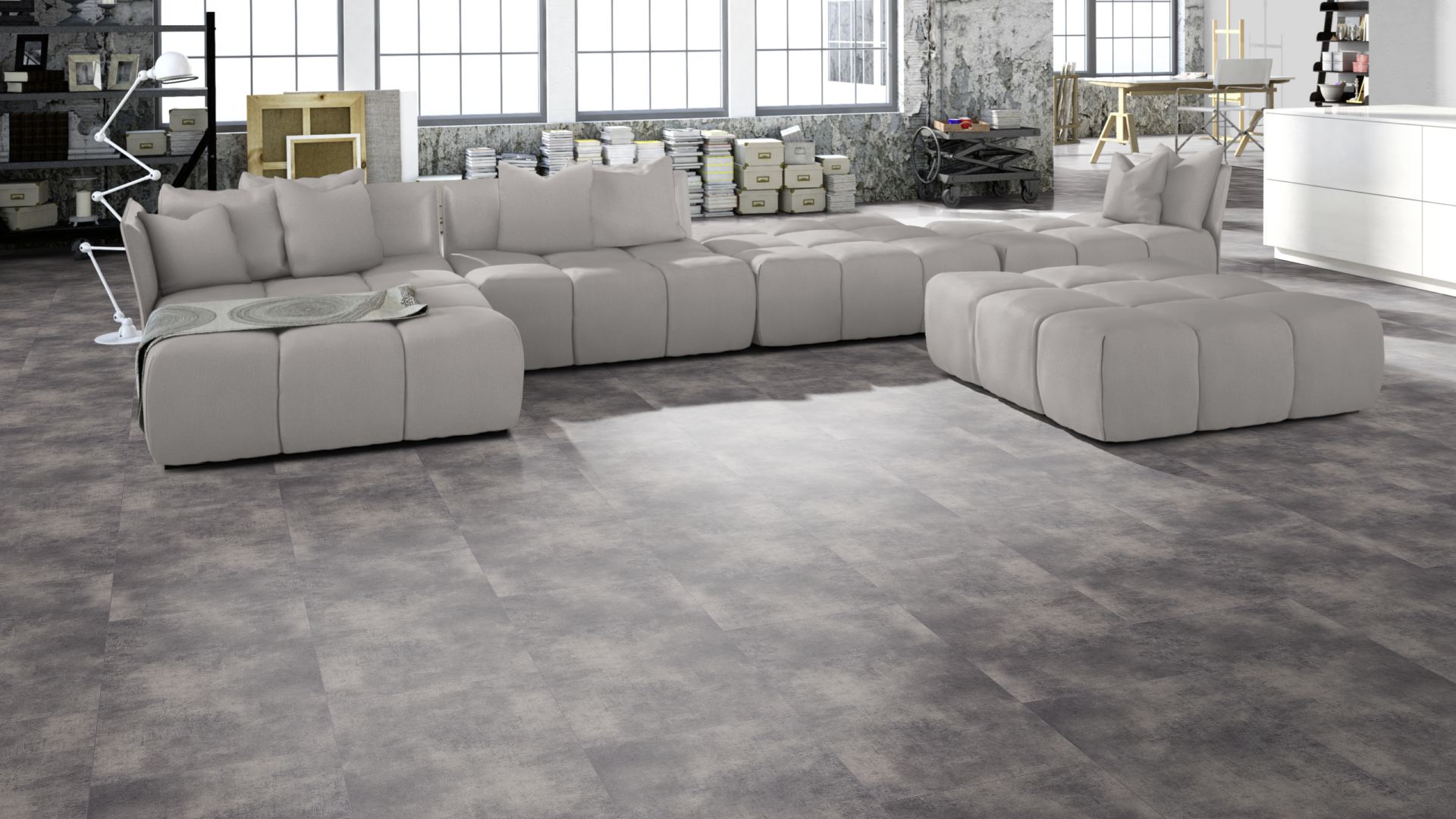 Klebe Vinyl Beton dunkel