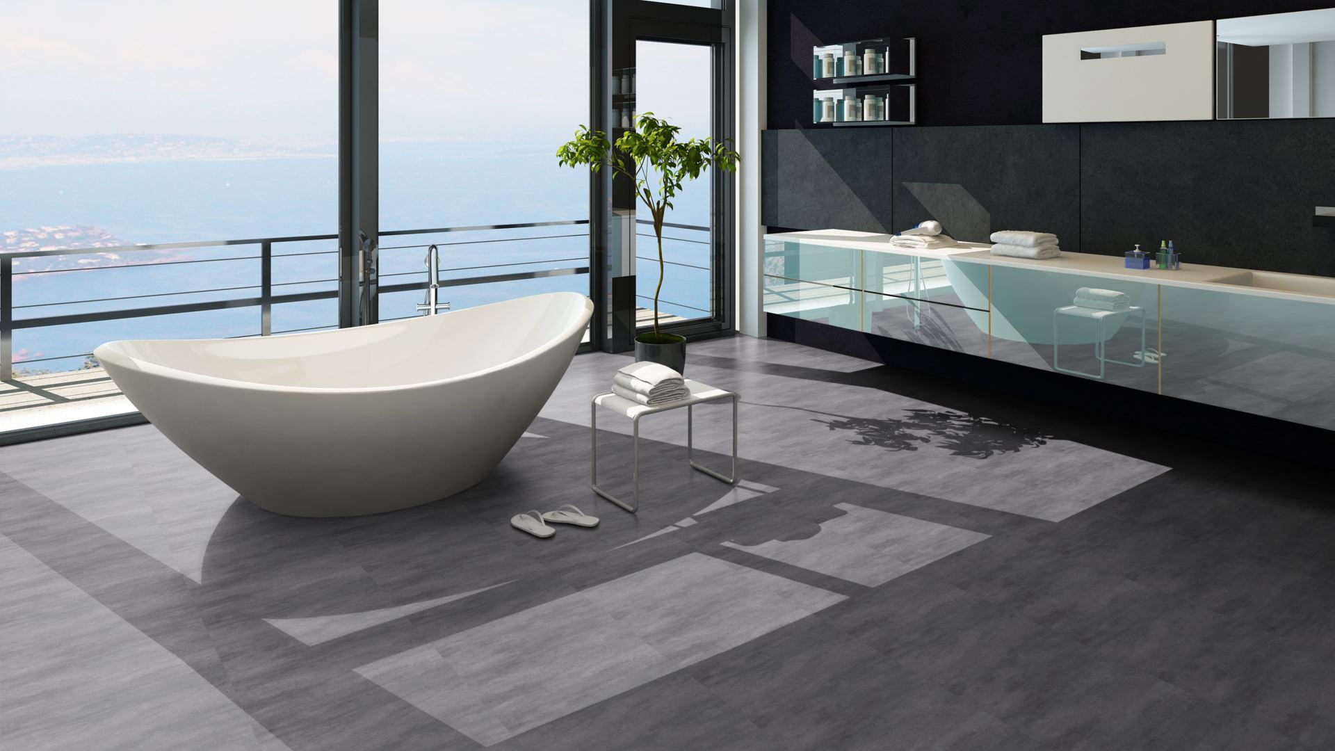 Klick Vinyl Zement grau