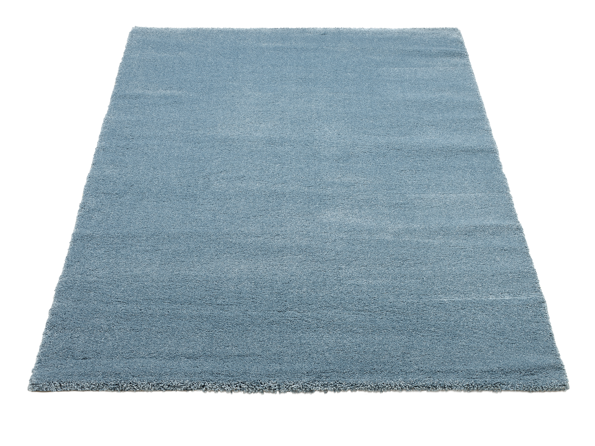 New Villa Melange Uni Teppich blau