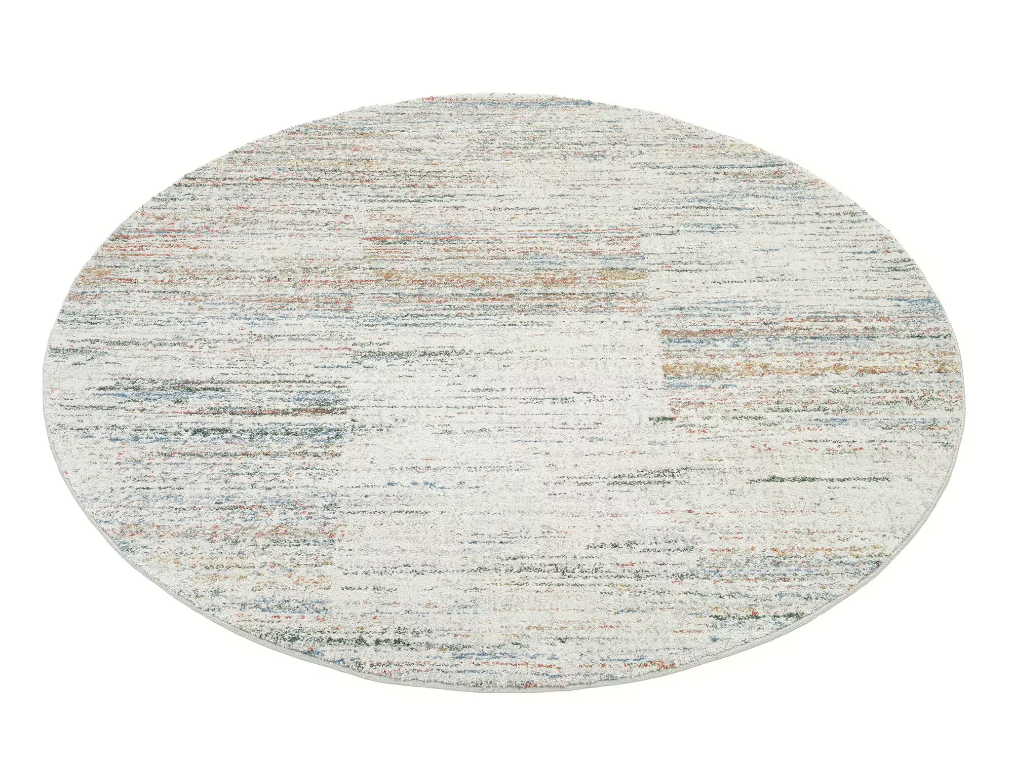 Karo Teppich rund multicolor