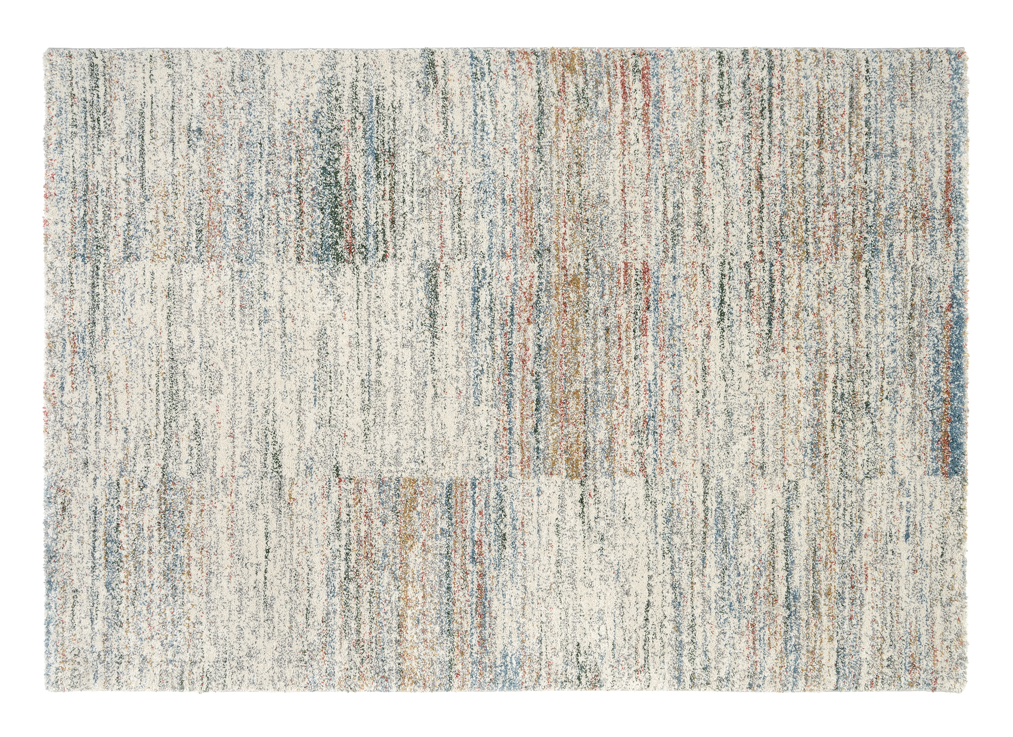 New Villa Lines Frisé Teppich creme-multicolor