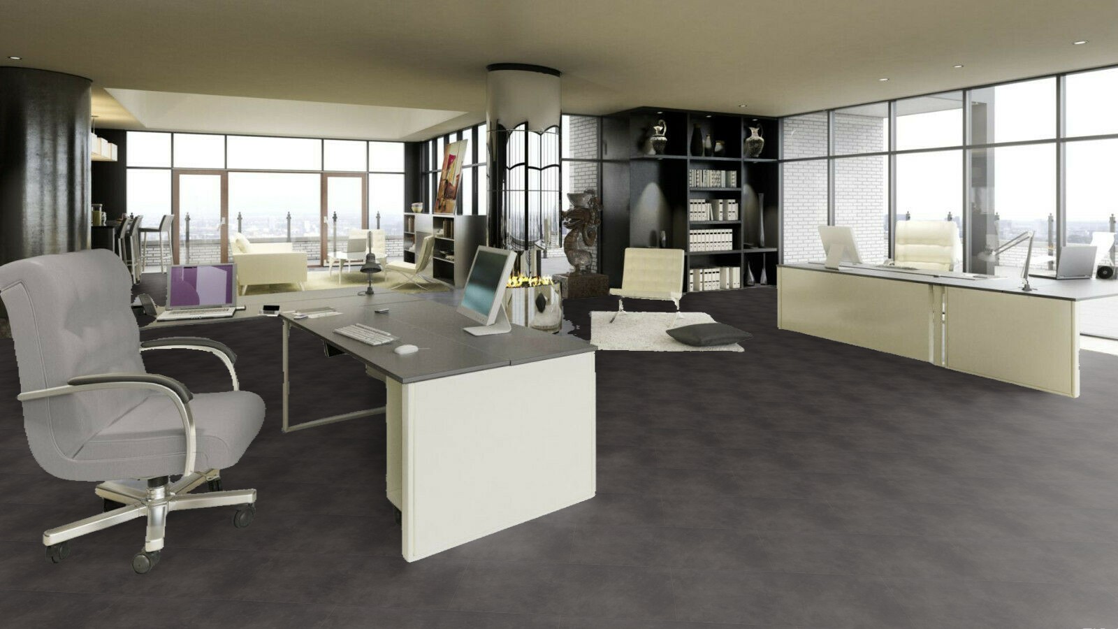 Klebe Vinyl Beton schwarz