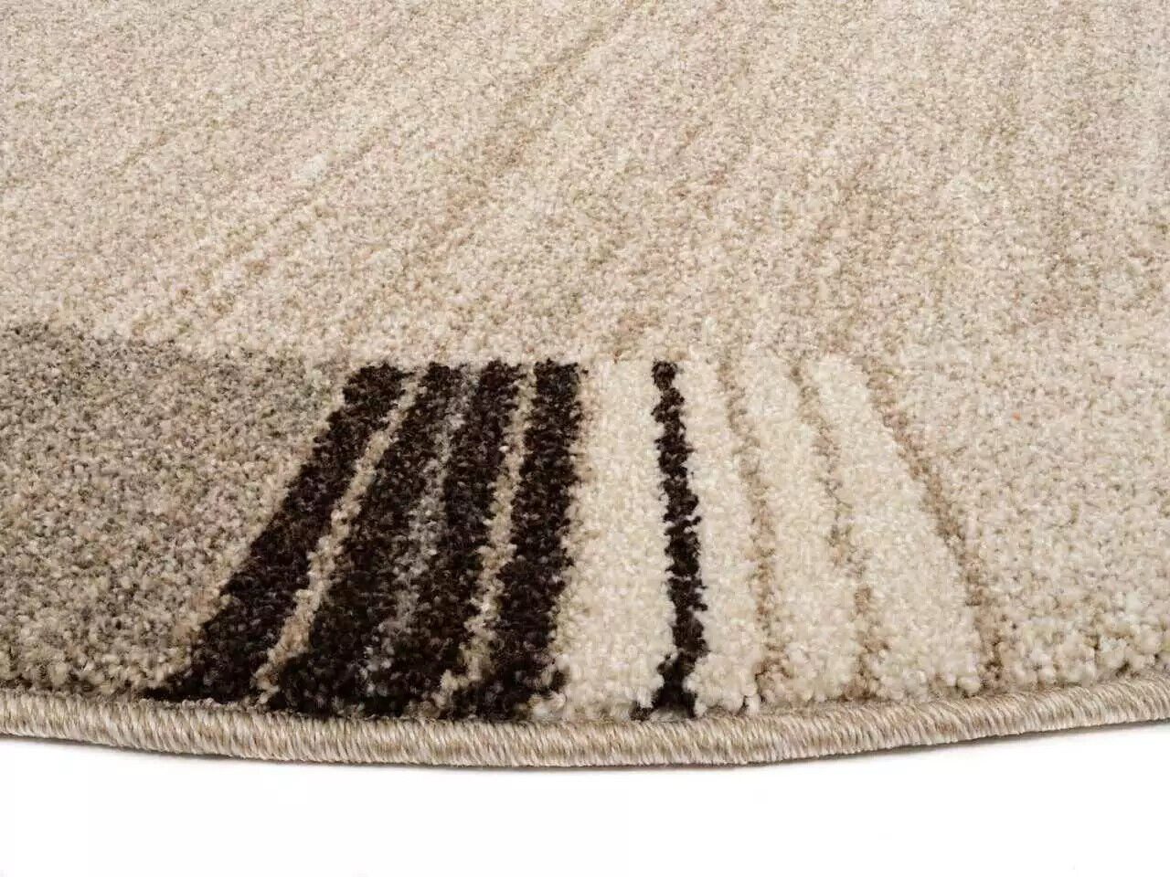 Bordürenteppich rund beige braun