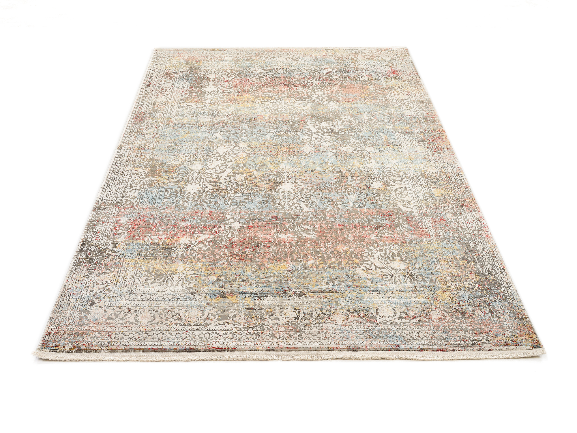Hochwertiger Vintage Viskose Teppich in Multicolor
