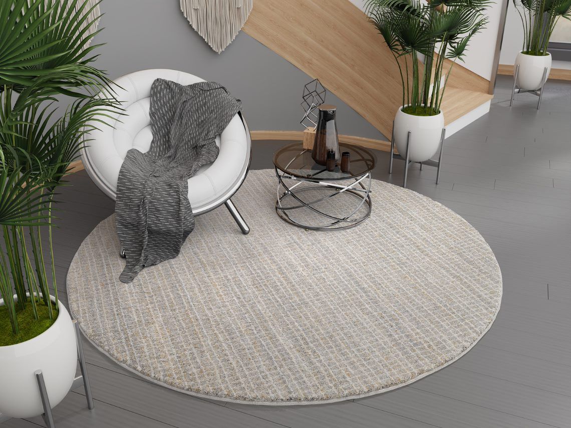 Teppich rund in geometrischem Muster