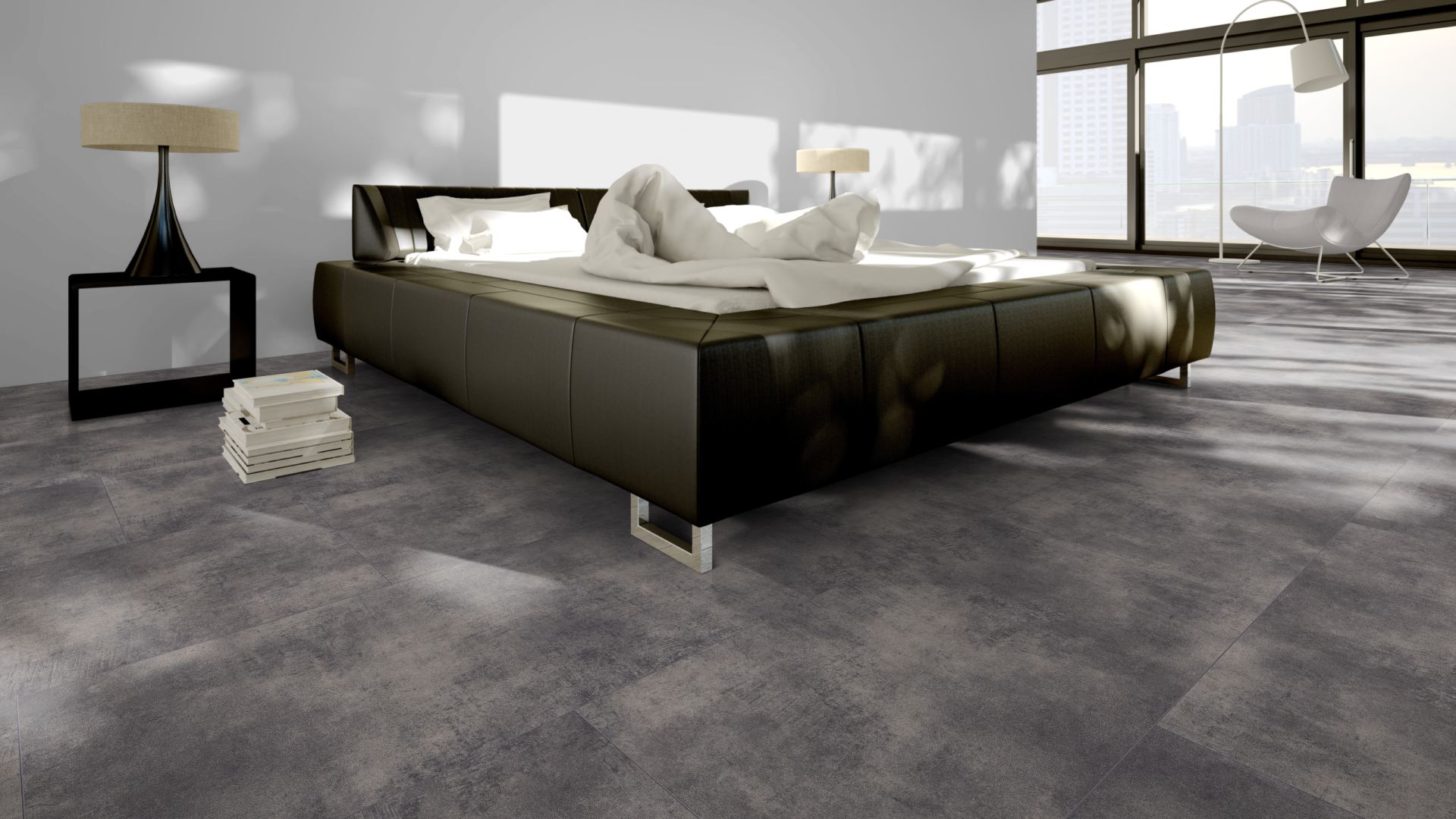 Klebe Vinyl Beton dunkel