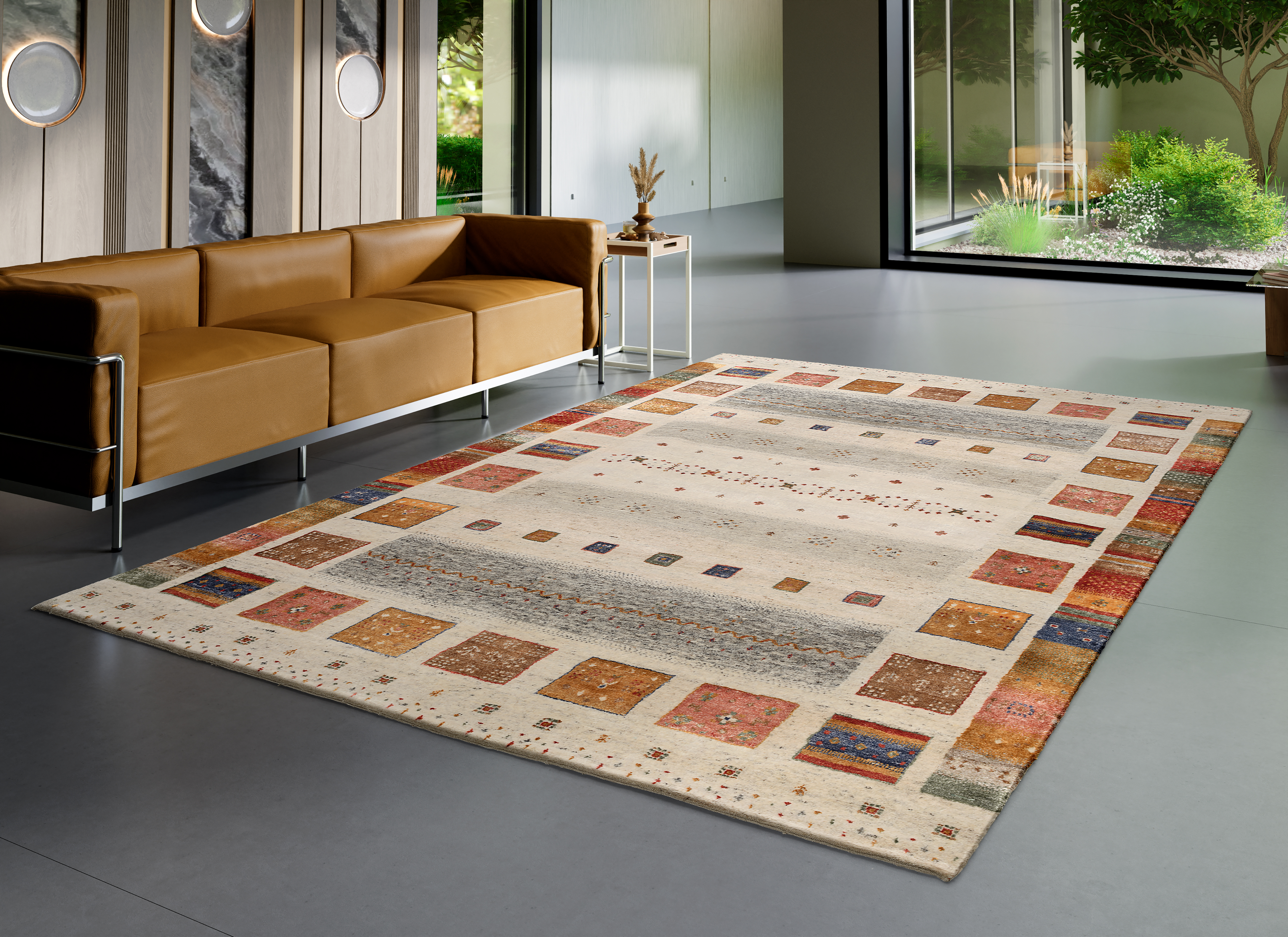 Colorful Tribut Wollteppich multicolor