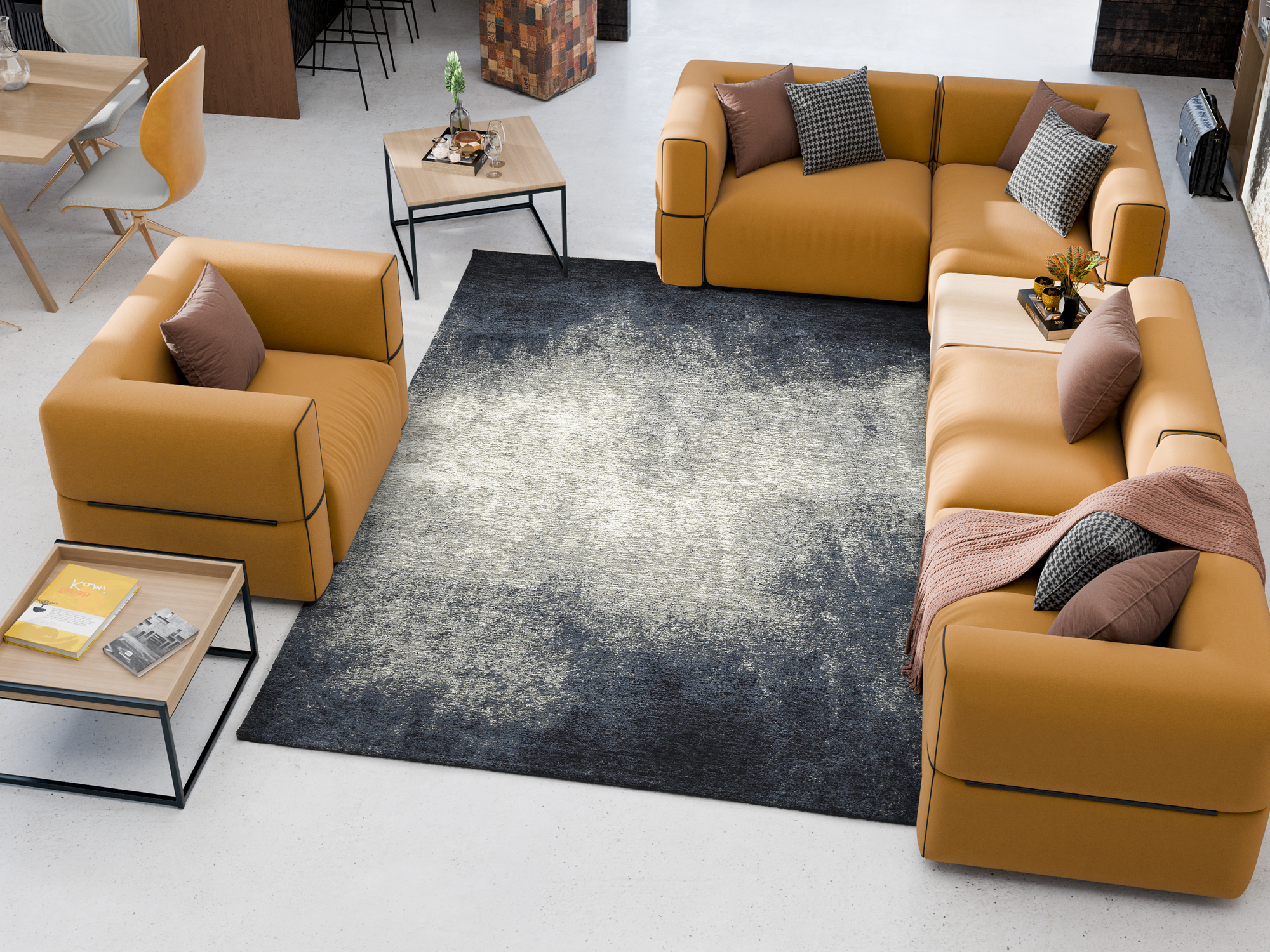 Opal Daylight Flachgewebe Teppich blau-grau