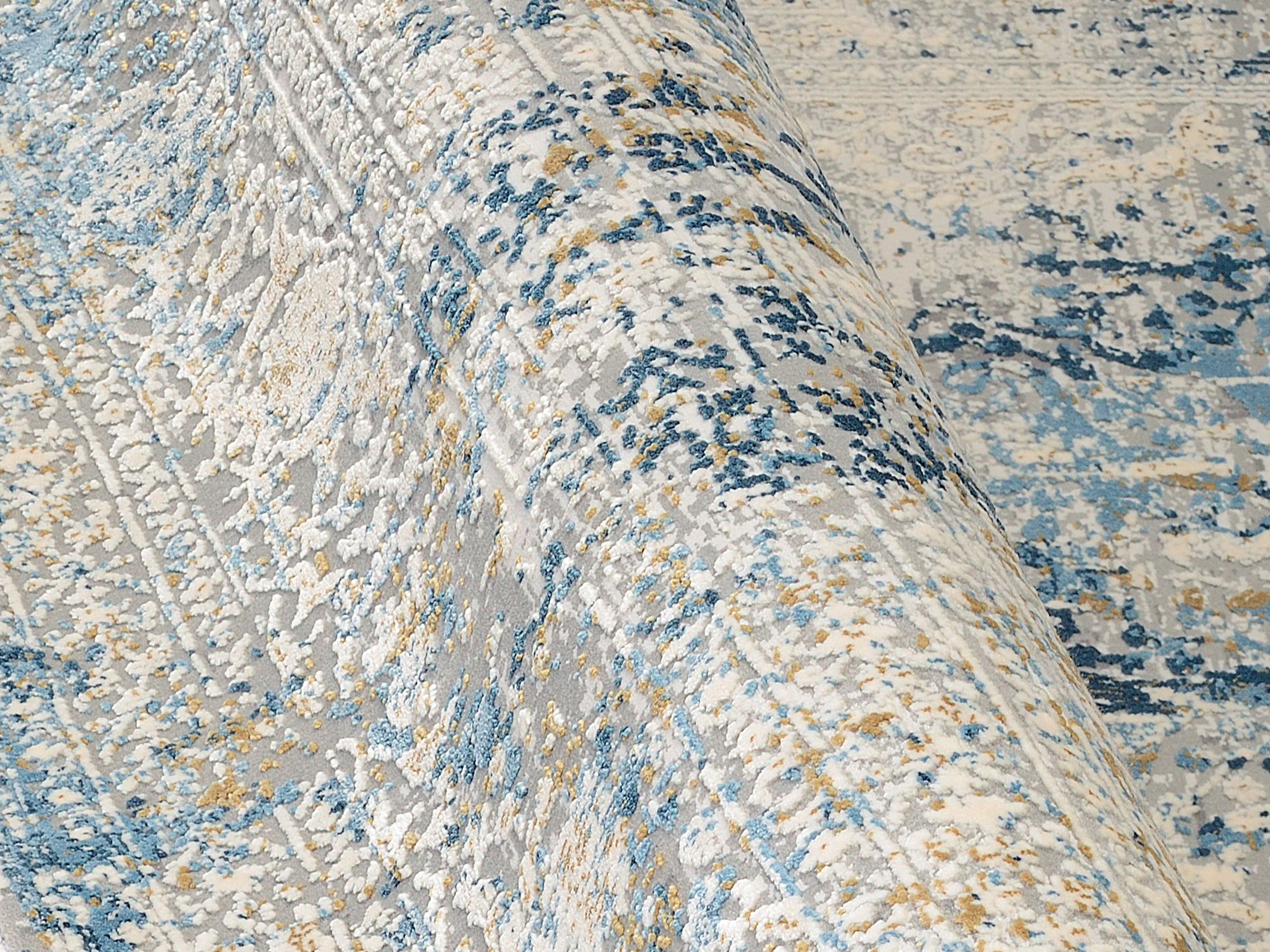 Bestseller Cava Designer Teppich grau-blau