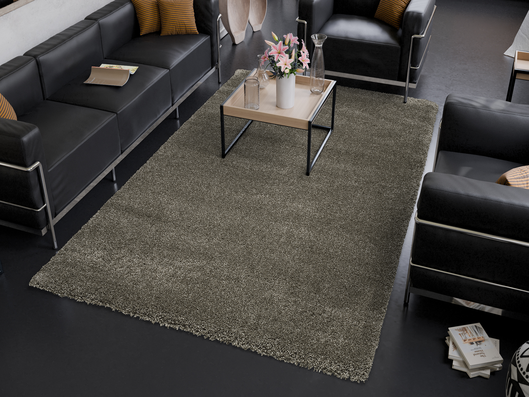 Montis Hochflor Teppich quarz