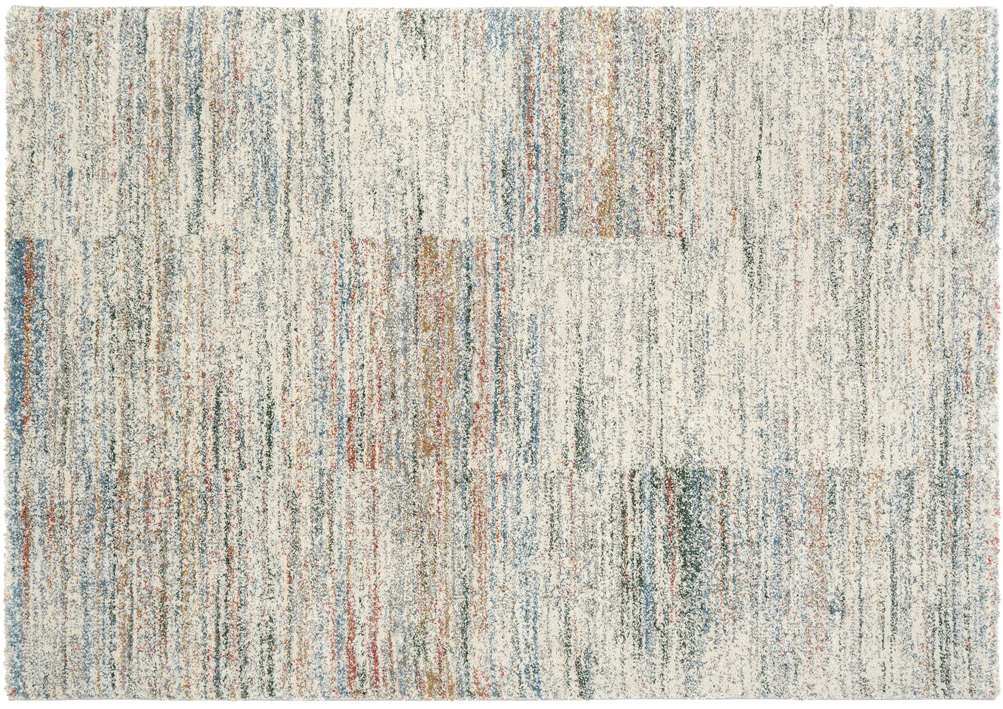 New Villa Lines Frisé Teppich creme-multicolor