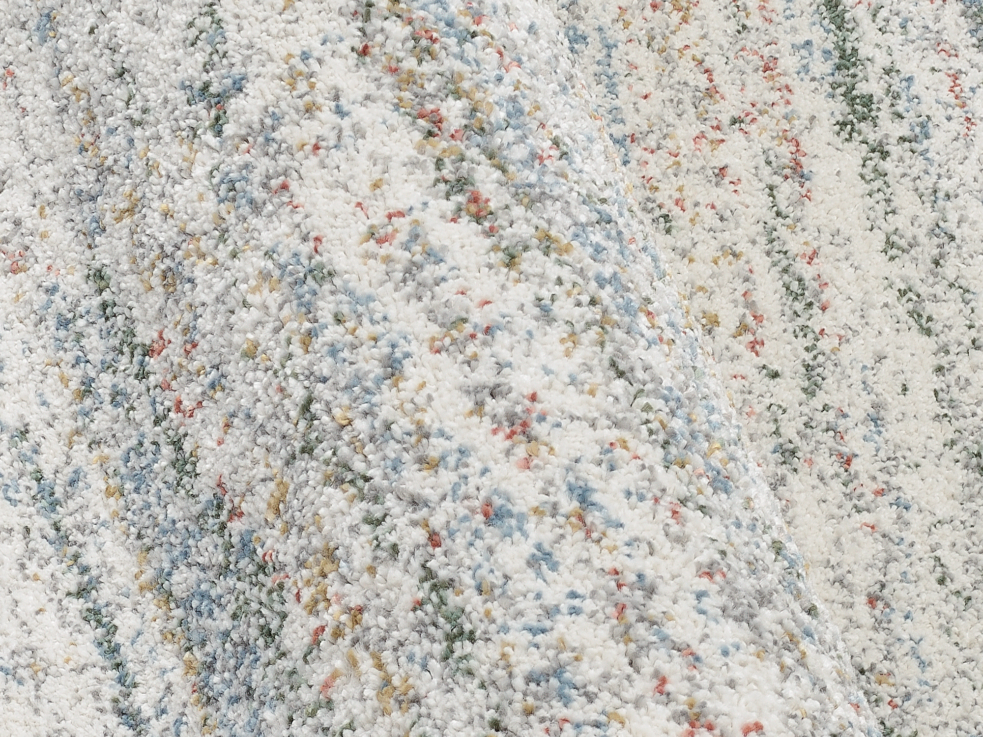 New Villa Lines Frisé Teppich creme-multicolor