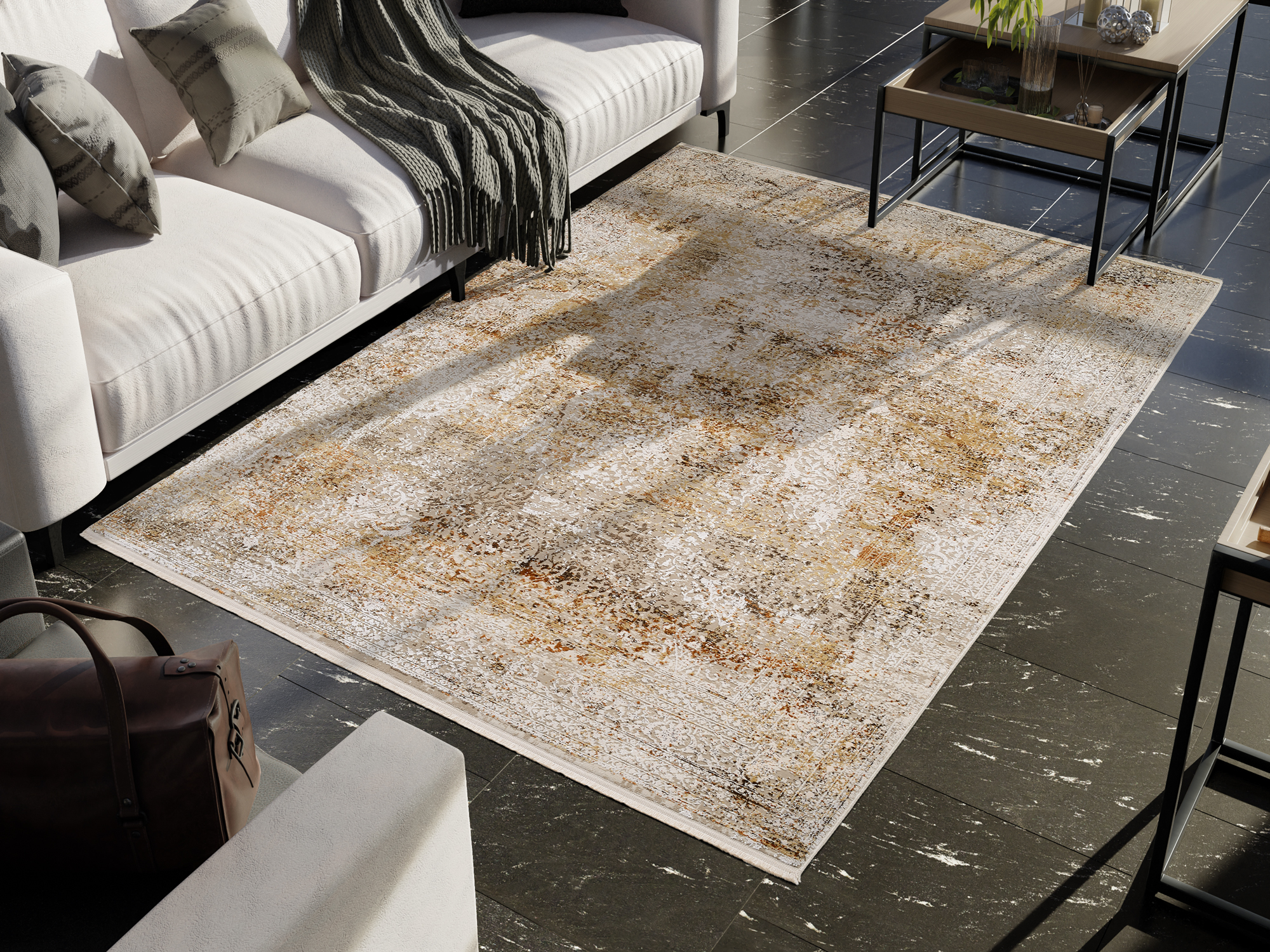 Bestseller Cava Designer Teppich beige-mix