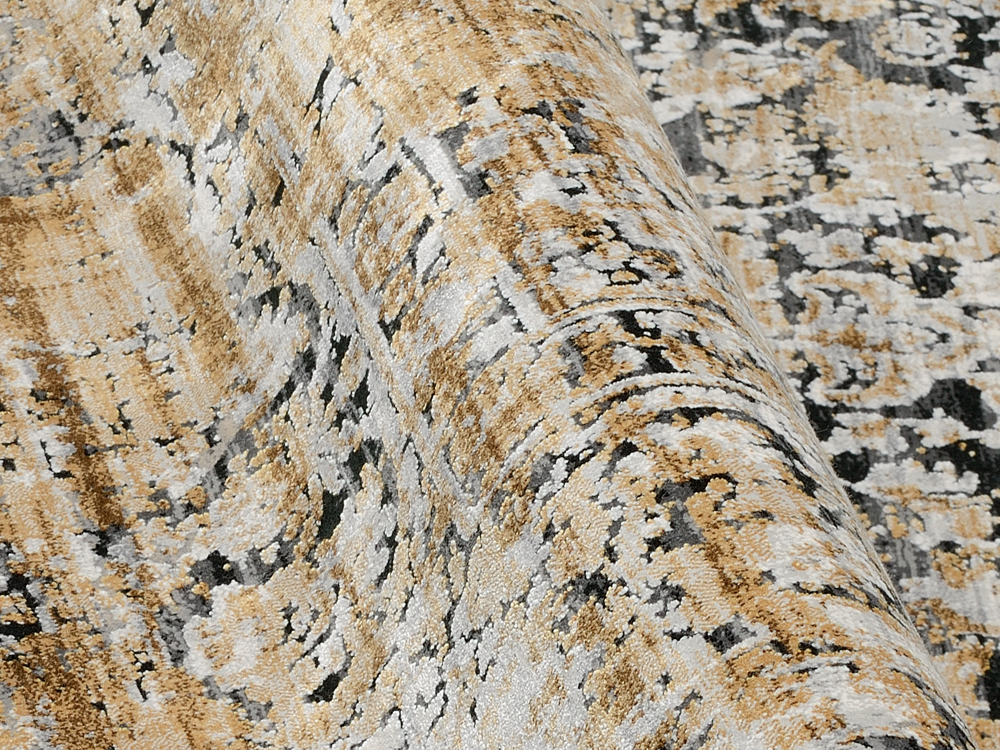 Impression Soda Designer Teppich grau-gold