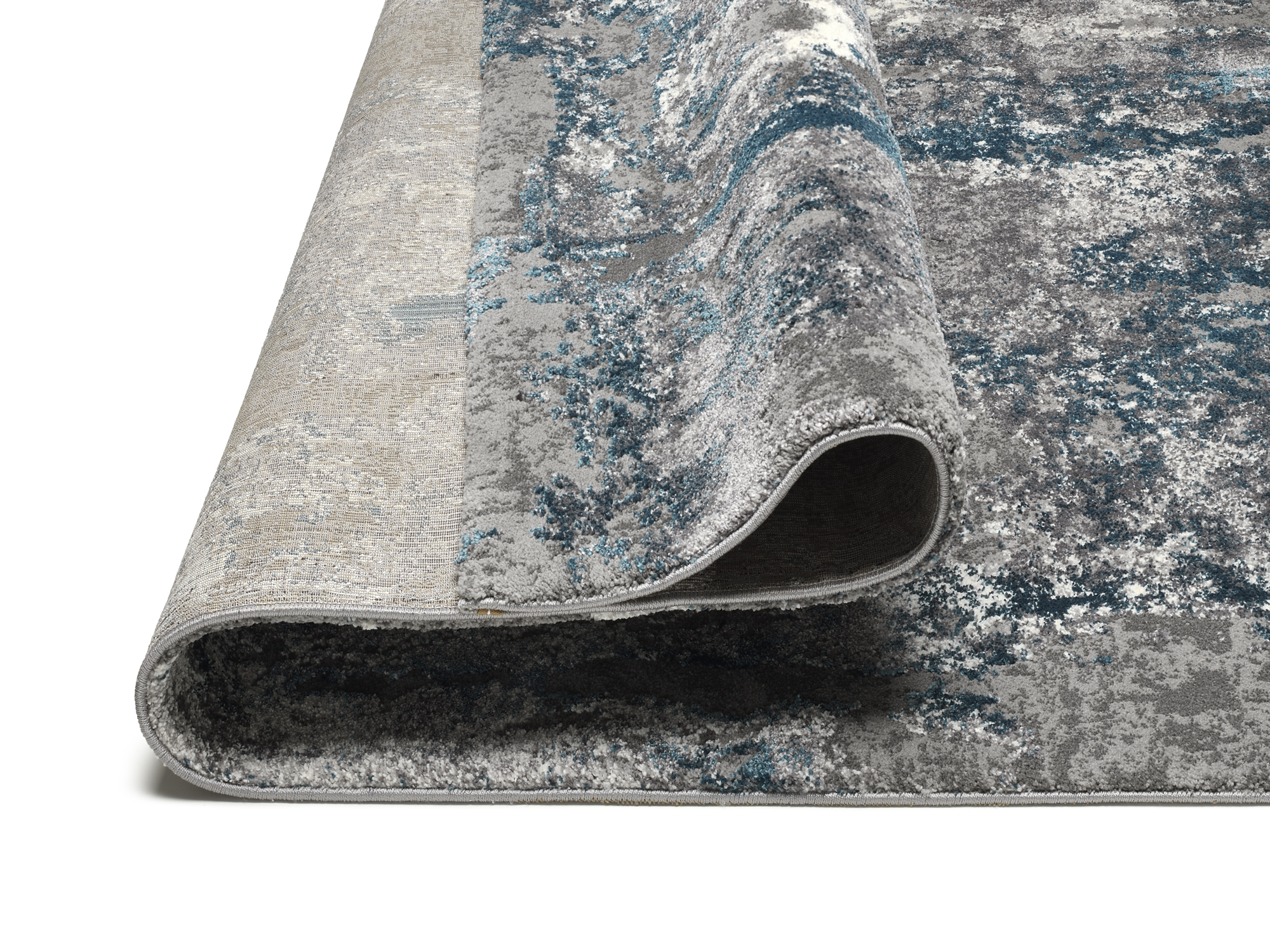 Juwel Liray Designer Teppich grau-petrol