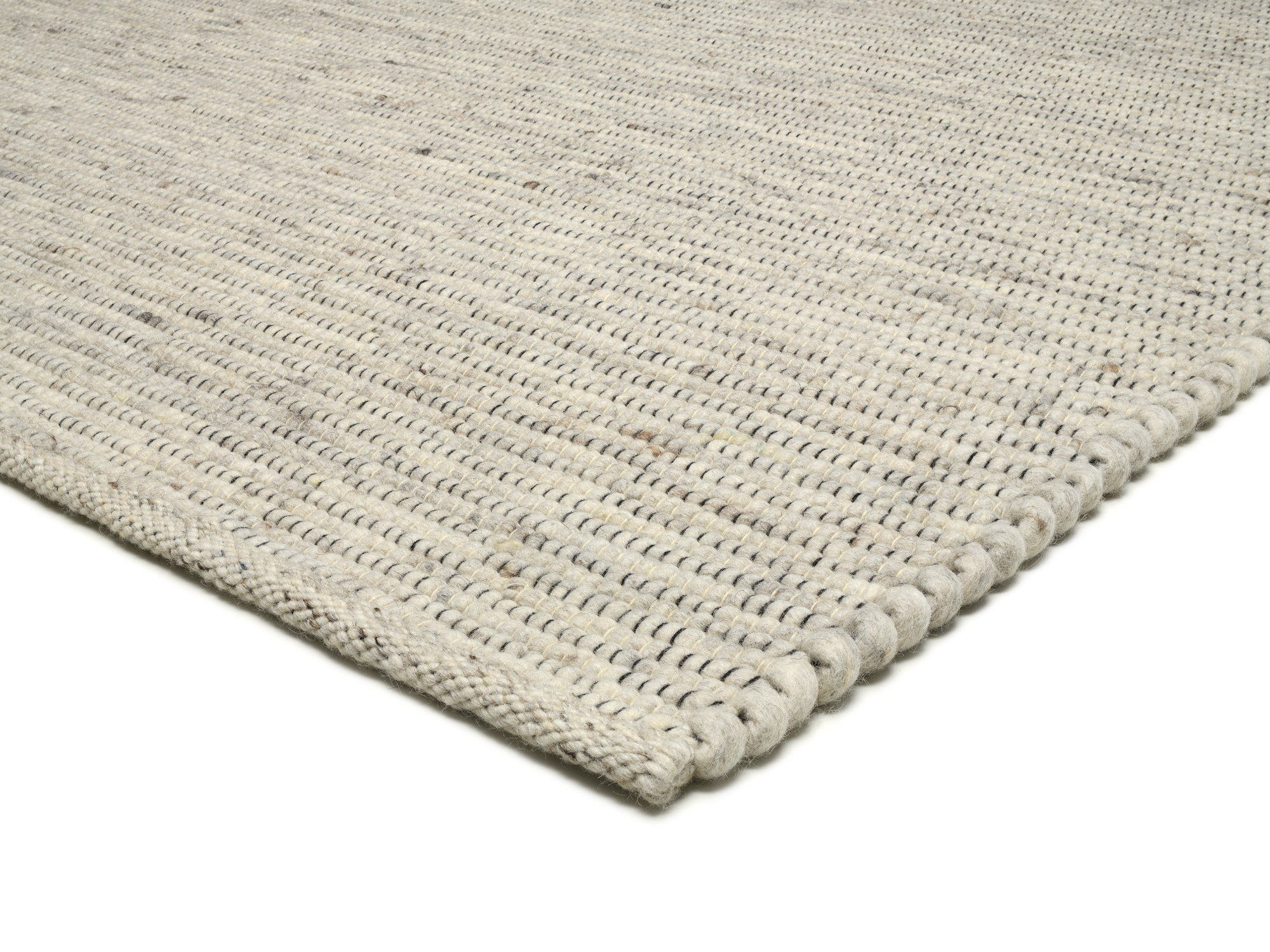 Atrium Handweb Wollteppich hellgrau-natur