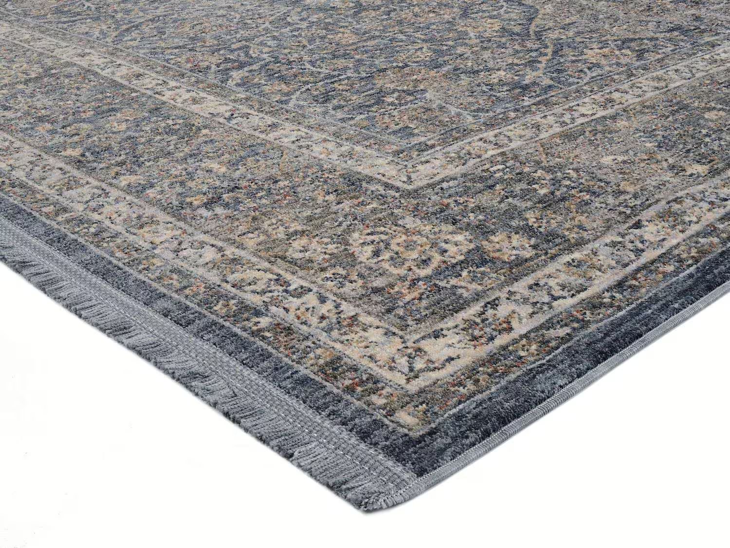klassisch moderner Designteppich Solist Tabi blau