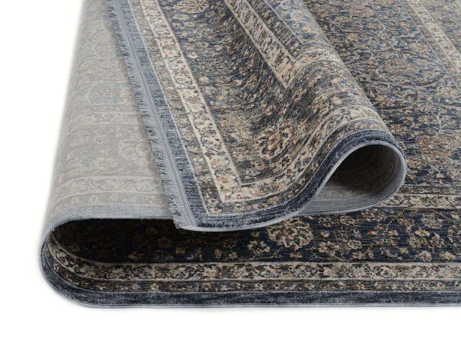 klassisch moderner Designteppich Solist Tabi blau
