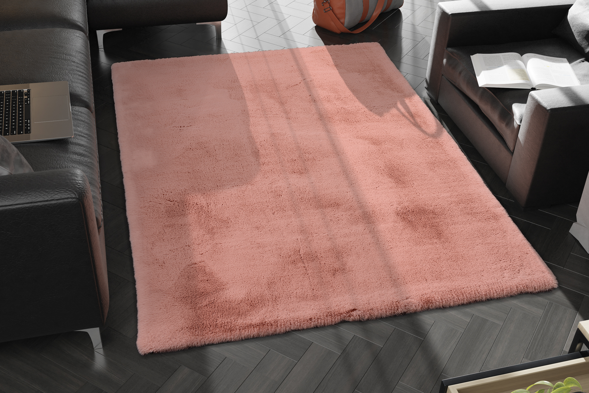 Rocky Soft Fellteppich rosenholz