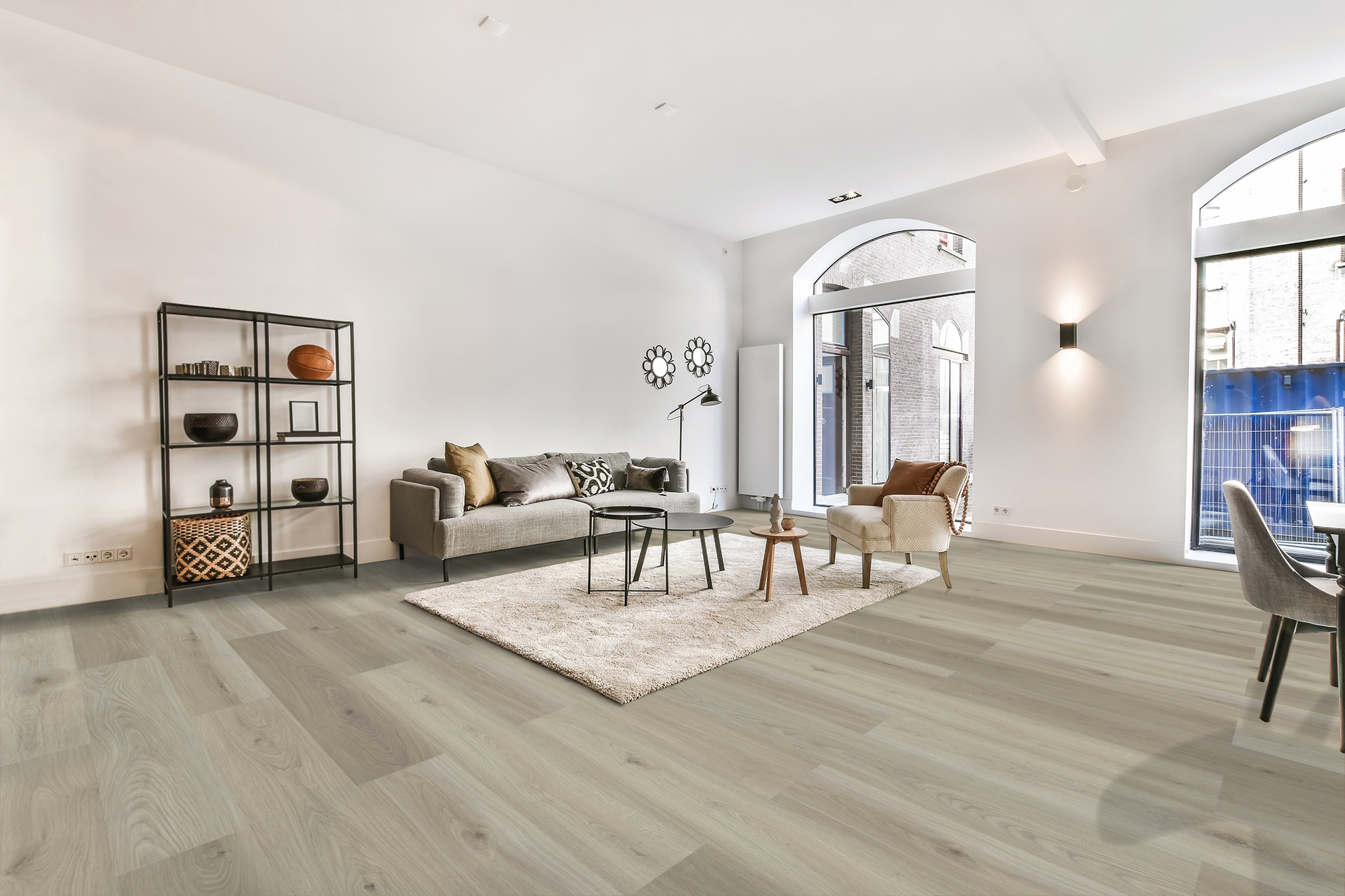 Klickvinyl Langdiele Eiche grau harmonisch