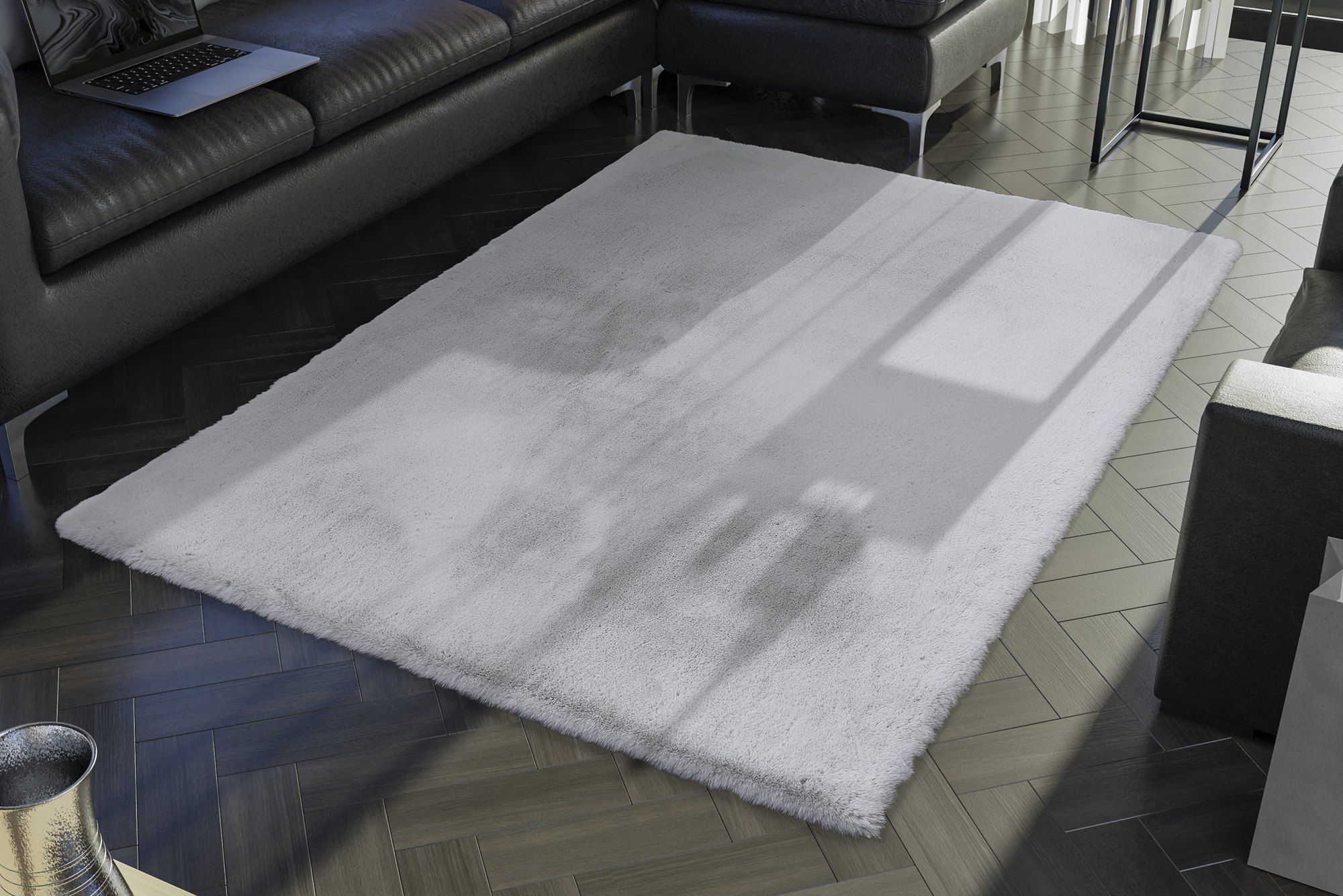 Rocky Soft Fellteppich grau