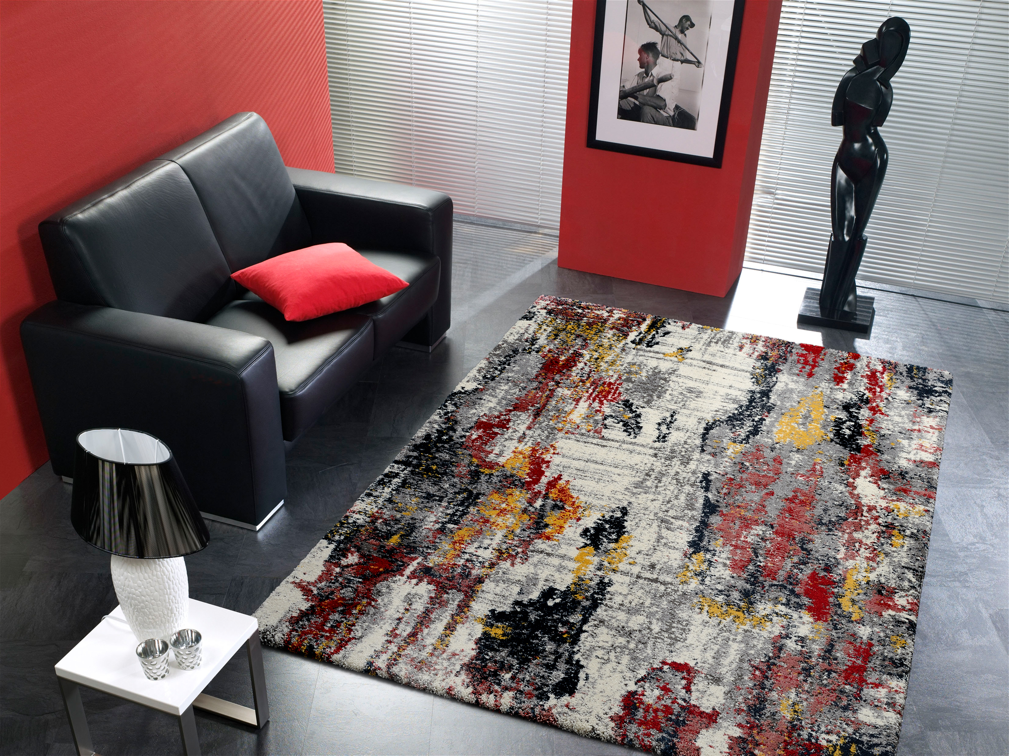 High and Low Five Designer Teppich multicolor