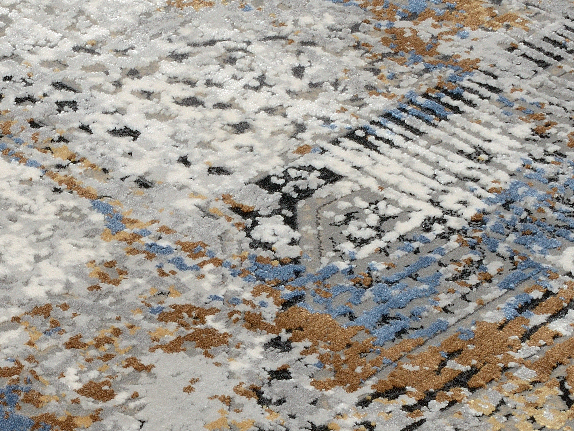 Impression Lucerne Designer Teppich grau-multicolor