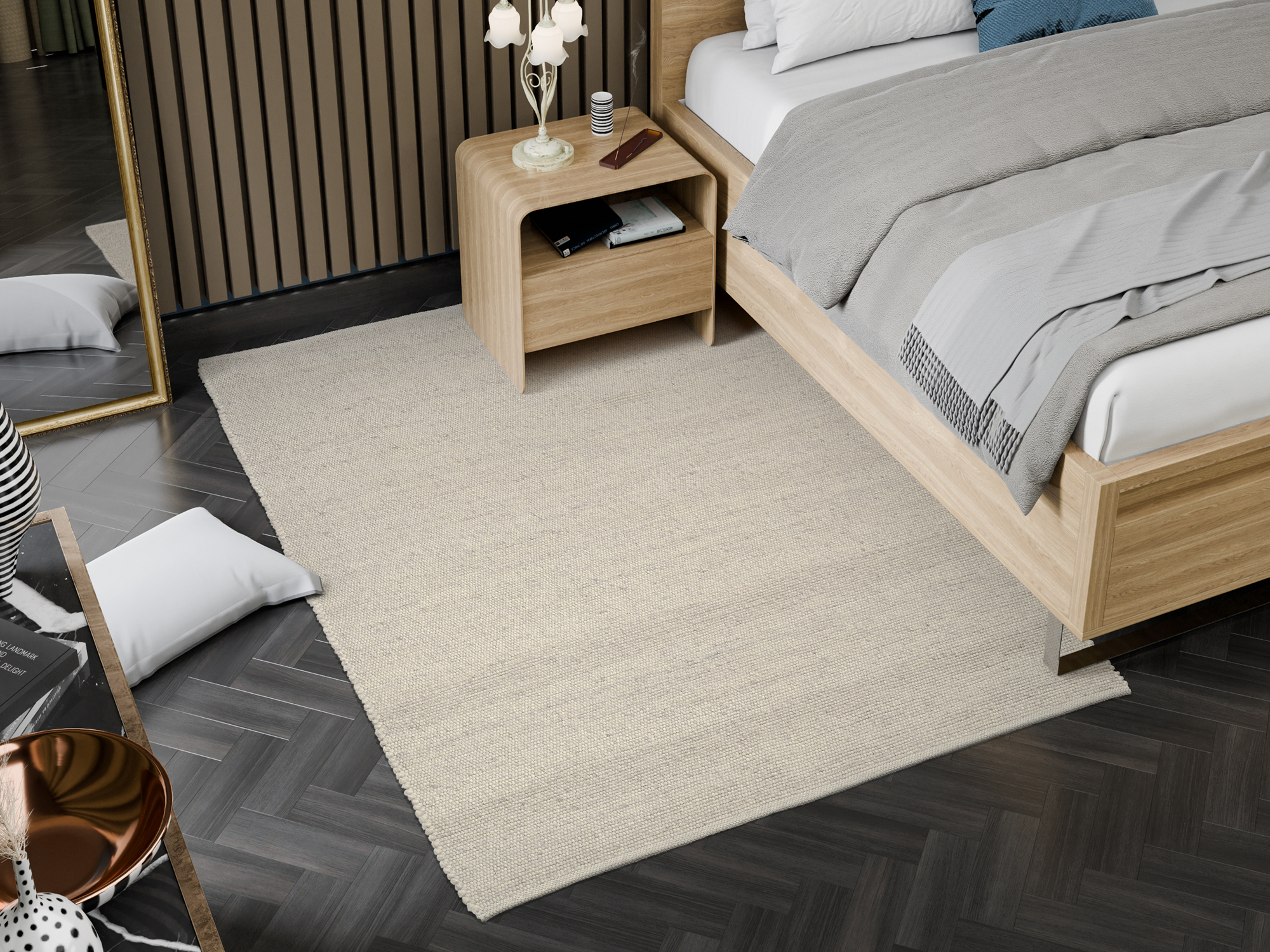 Tiny Handweb Teppich beige