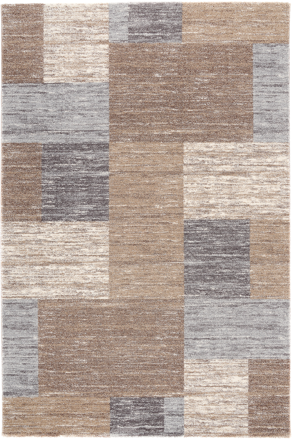 Karo Teppich beige braun grau Allover