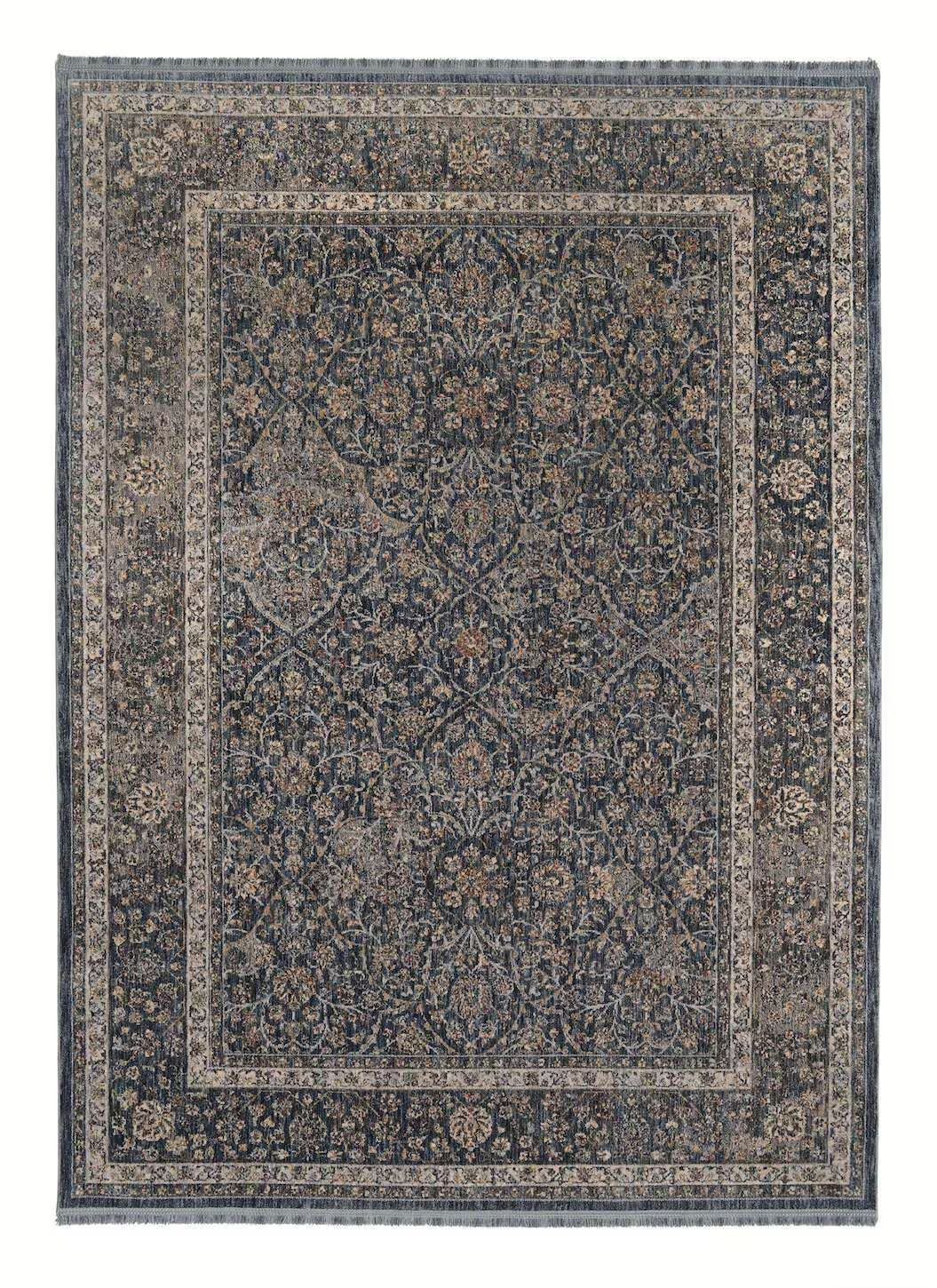 klassisch moderner Designteppich Solist Tabi blau