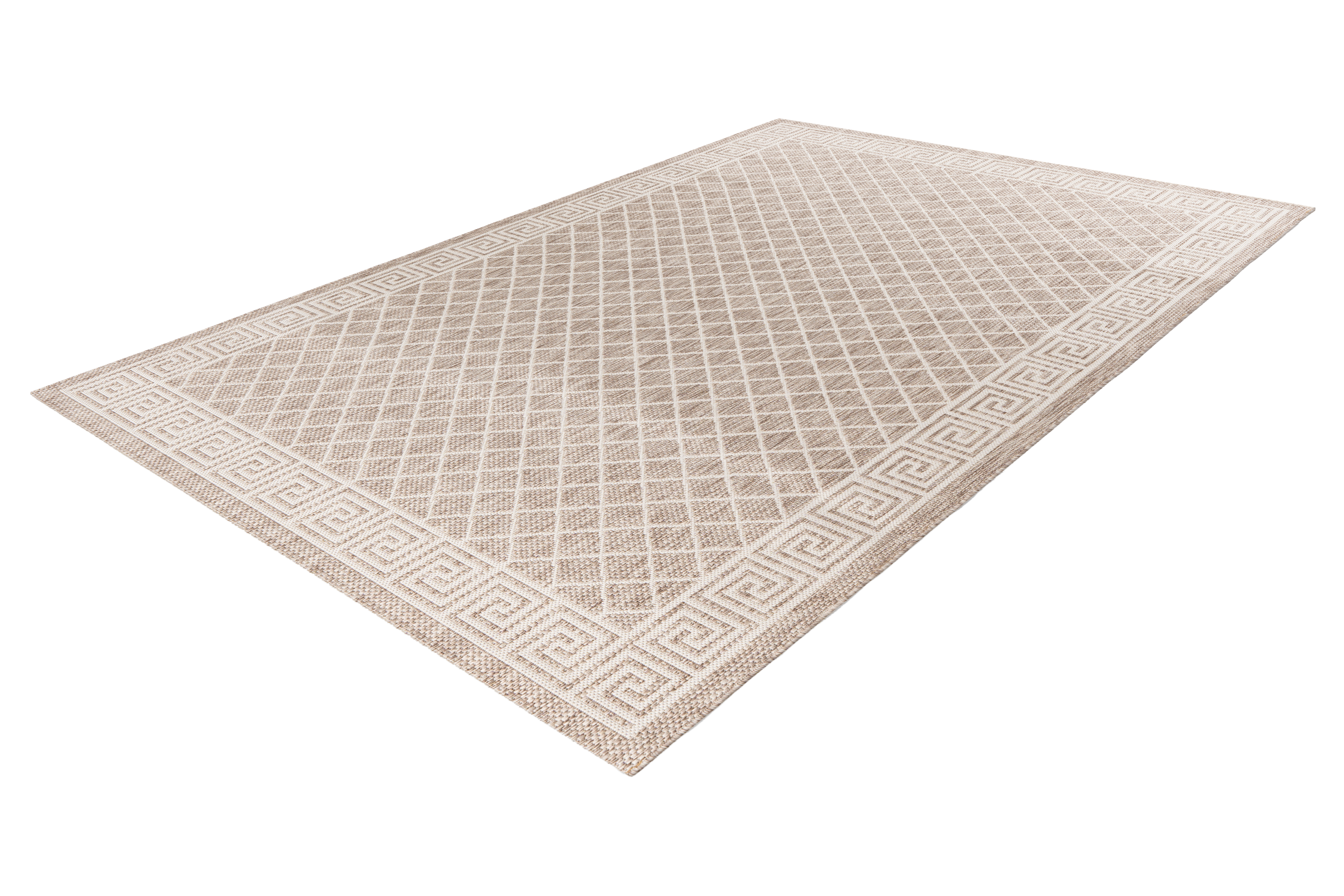 Bordüren Flachweb In-& Outdoor Teppich beige