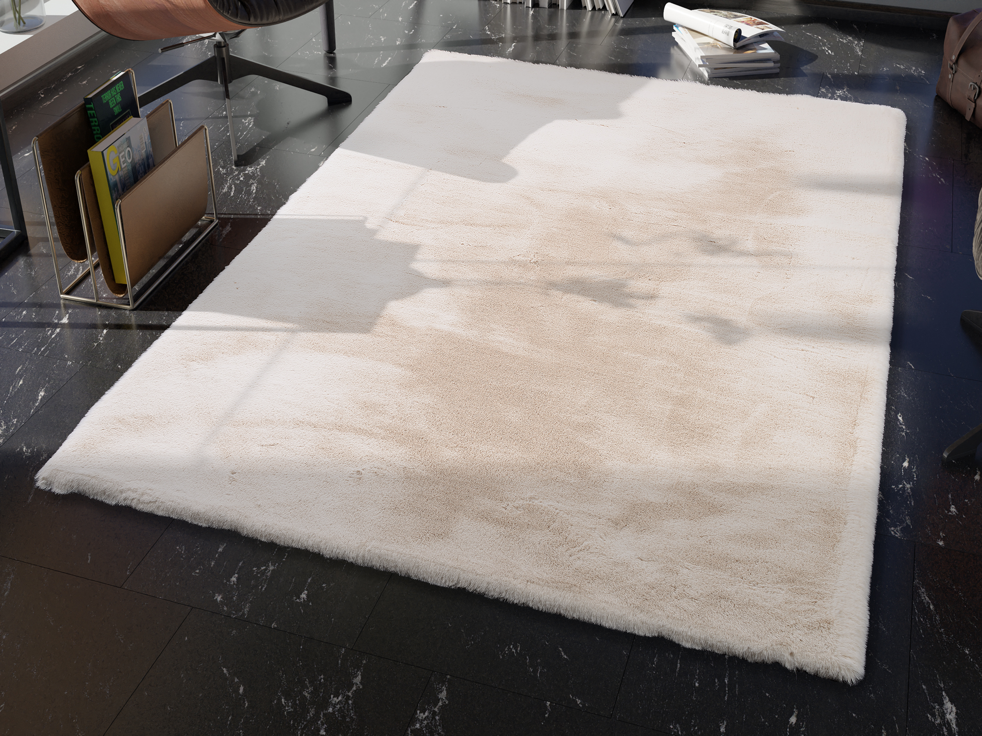 Rocky Soft Fellteppich beige