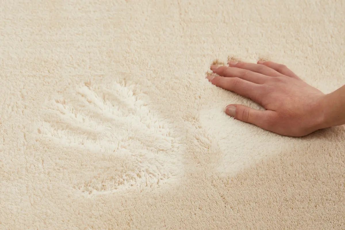 Flauschiger Teppich creme