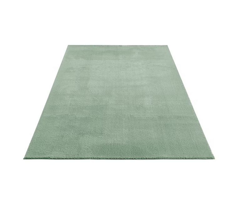 Flauschiger Teppich salbei grün