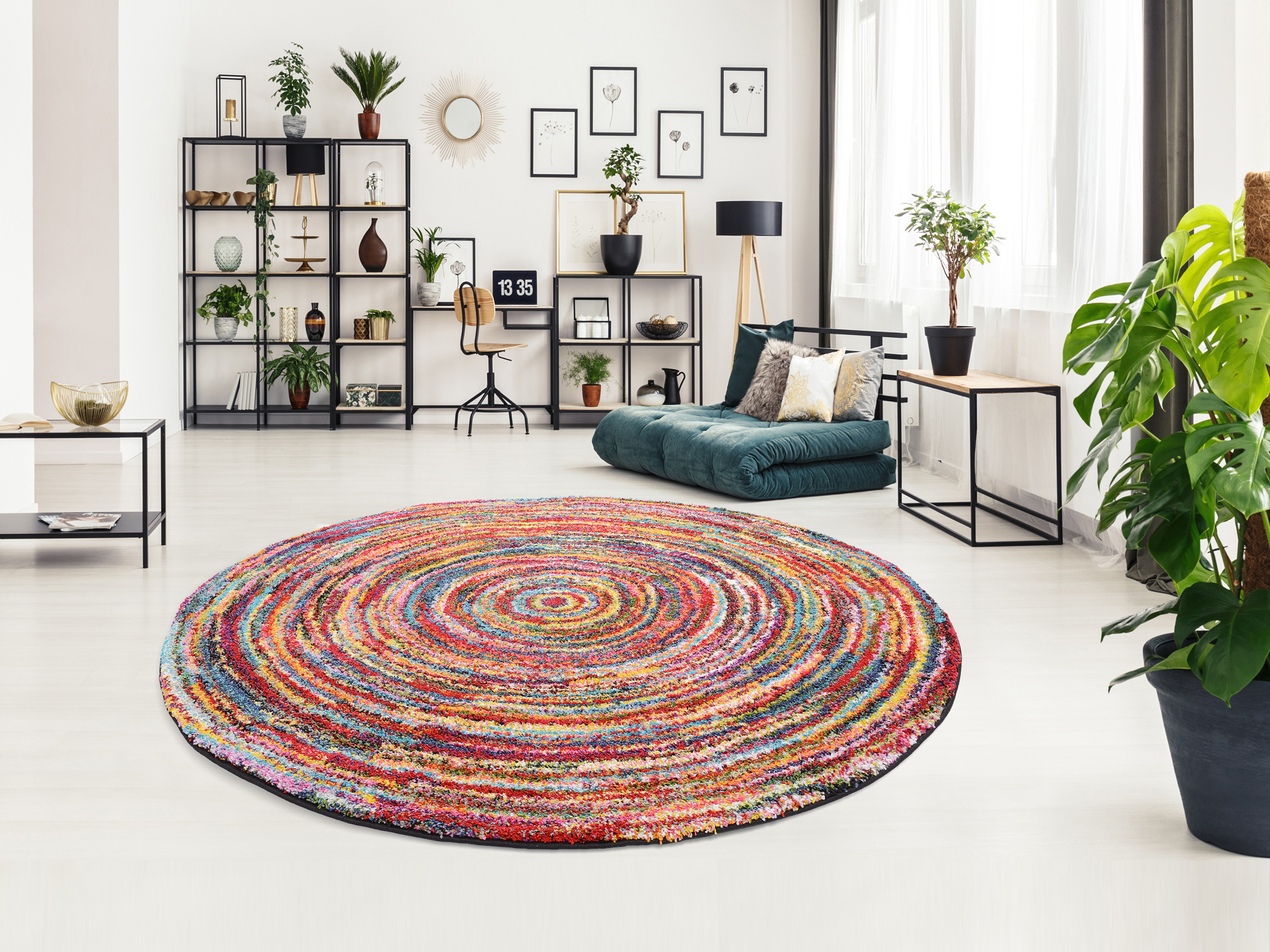 runder bunter Teppich Sixxteen round